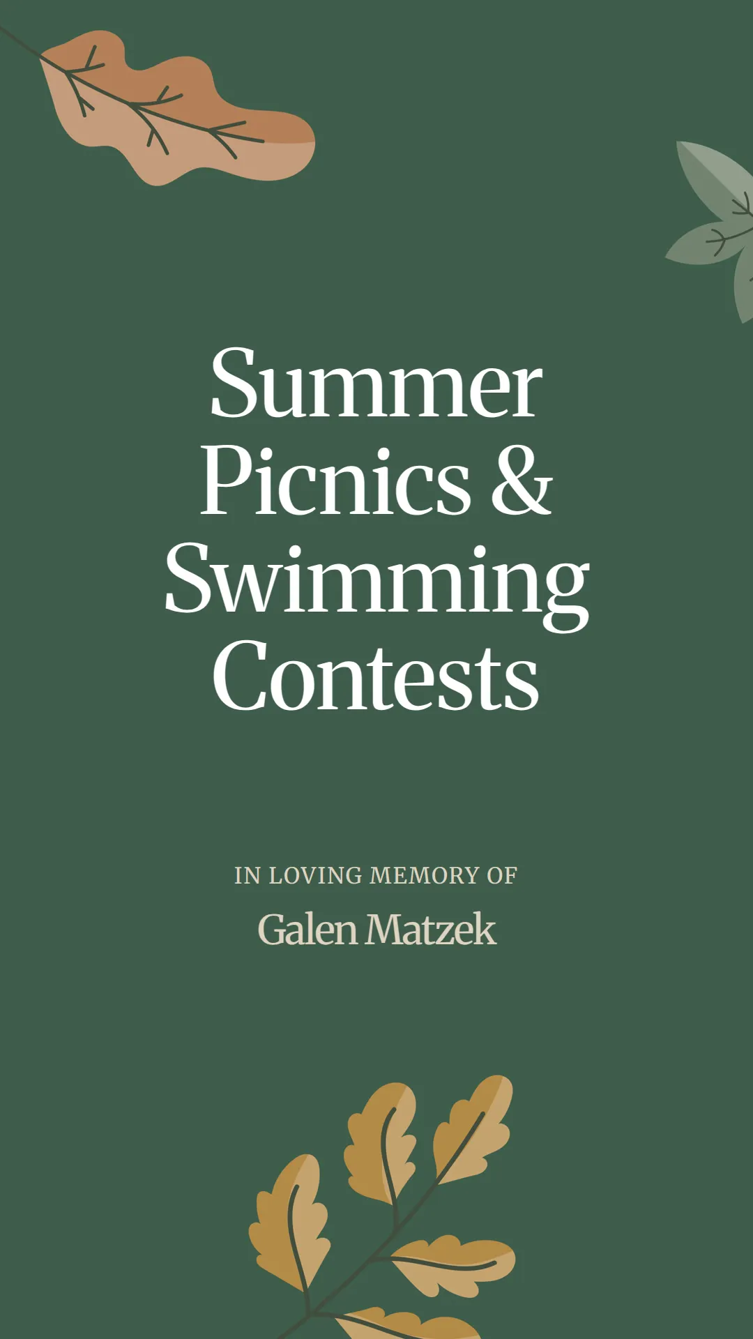 Summer Picnics and Swimming Contests