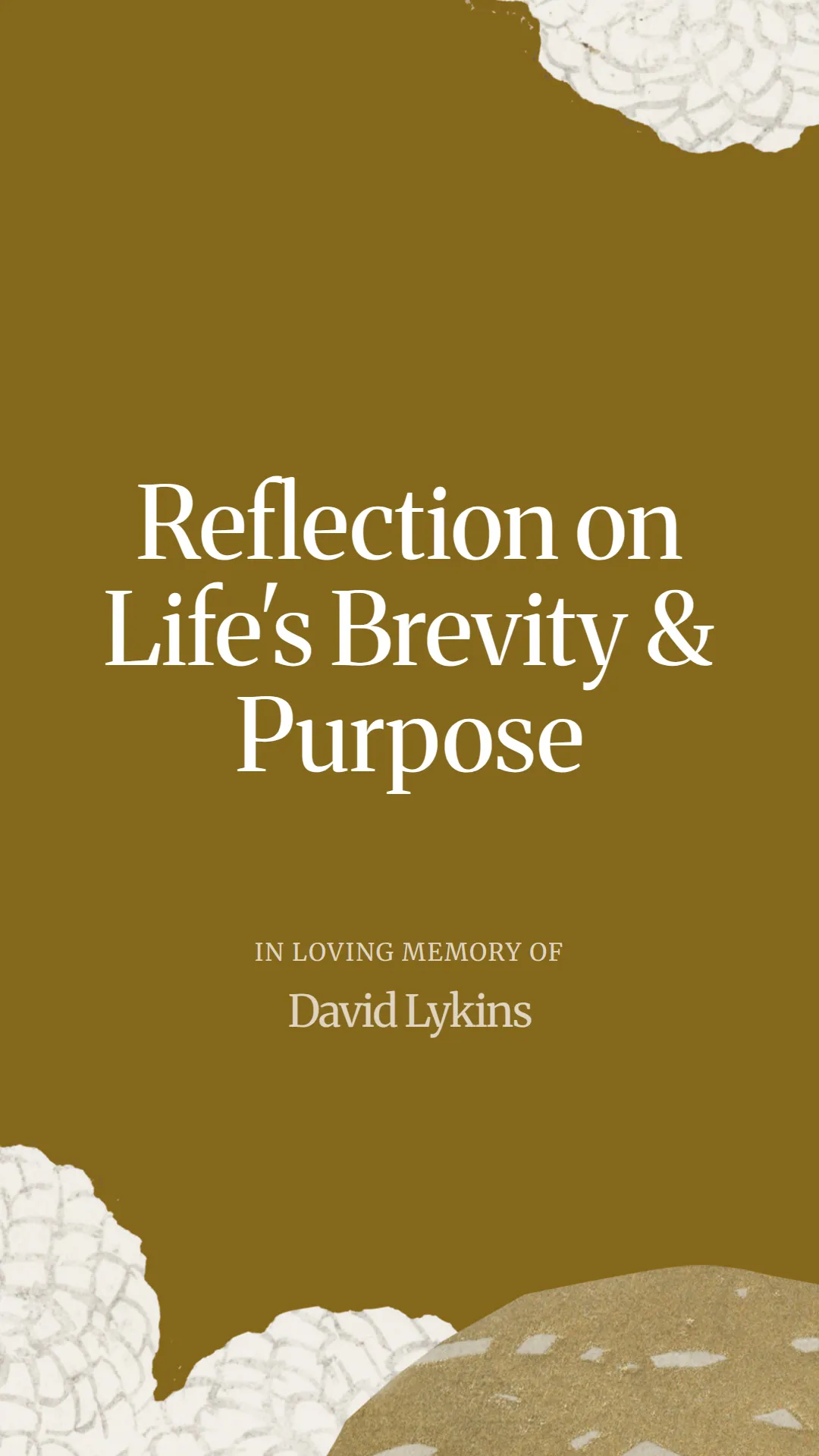 Reflection on Life's Brevity and Purpose