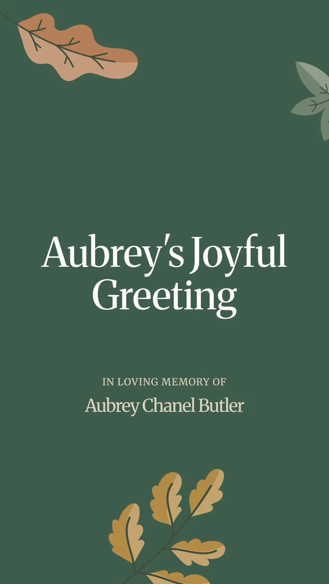 Aubrey's Joyful Greeting