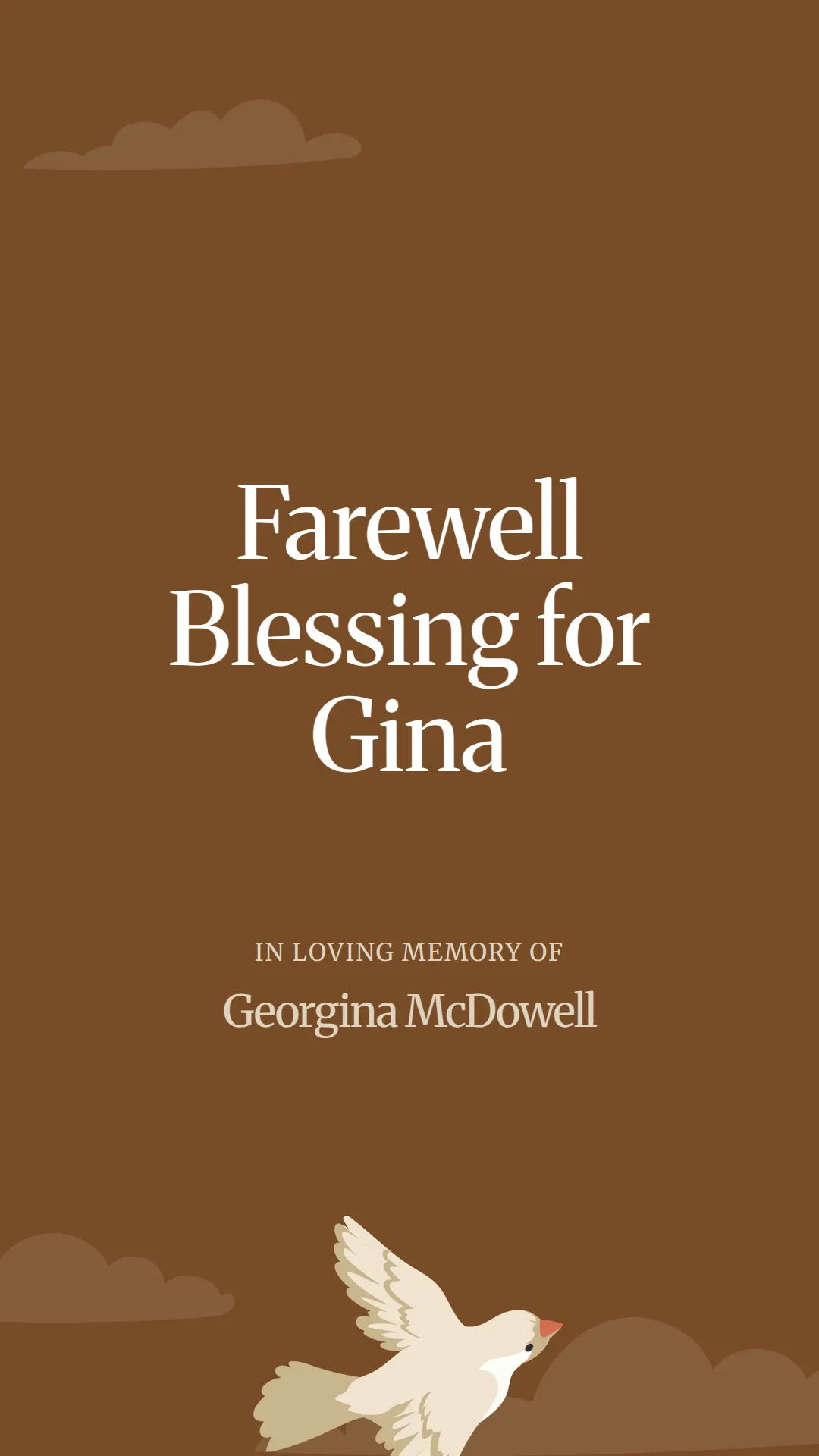 Farewell Blessing for Gina