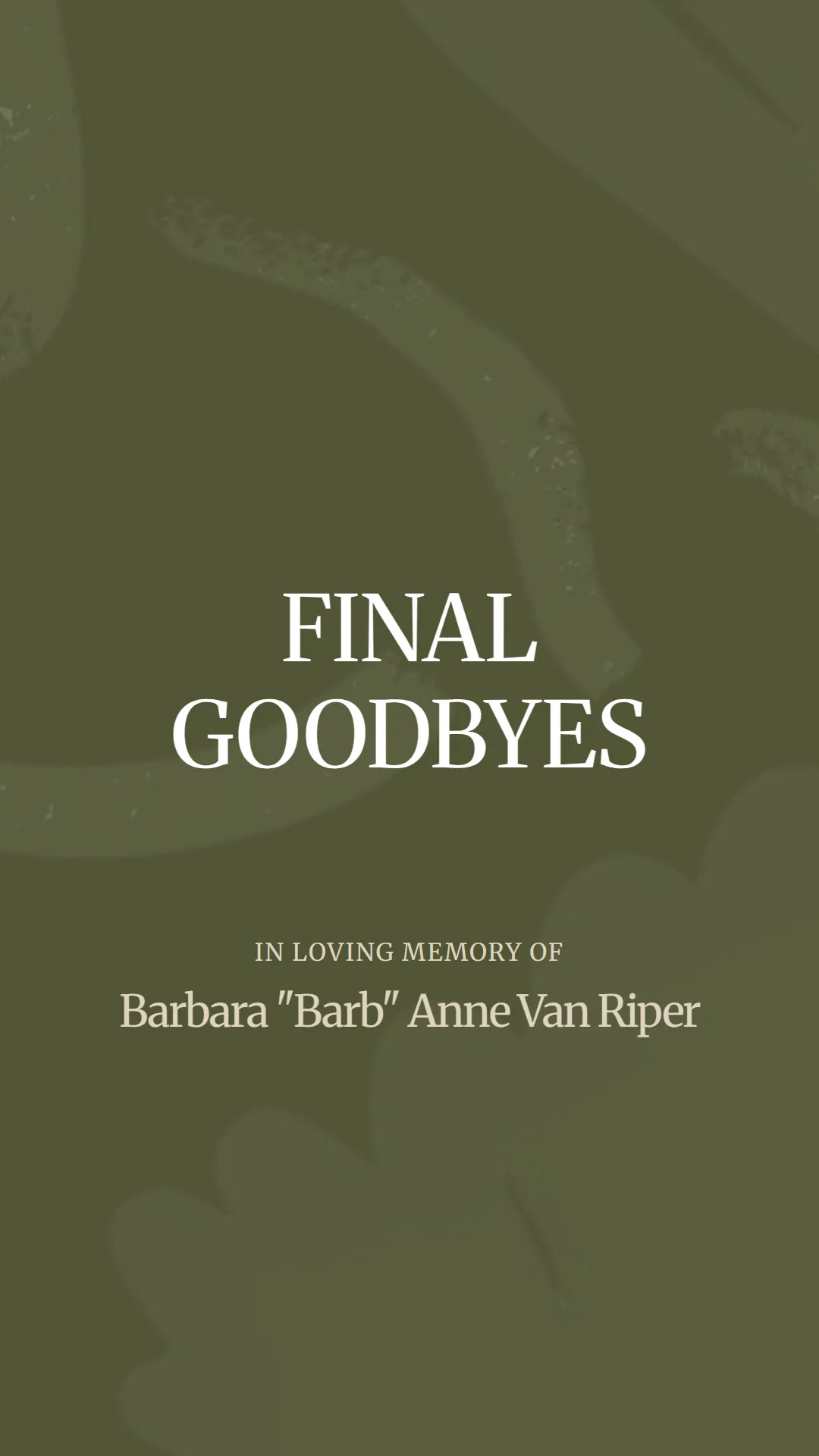 A Peaceful Farewell to Barbara Van Riper
