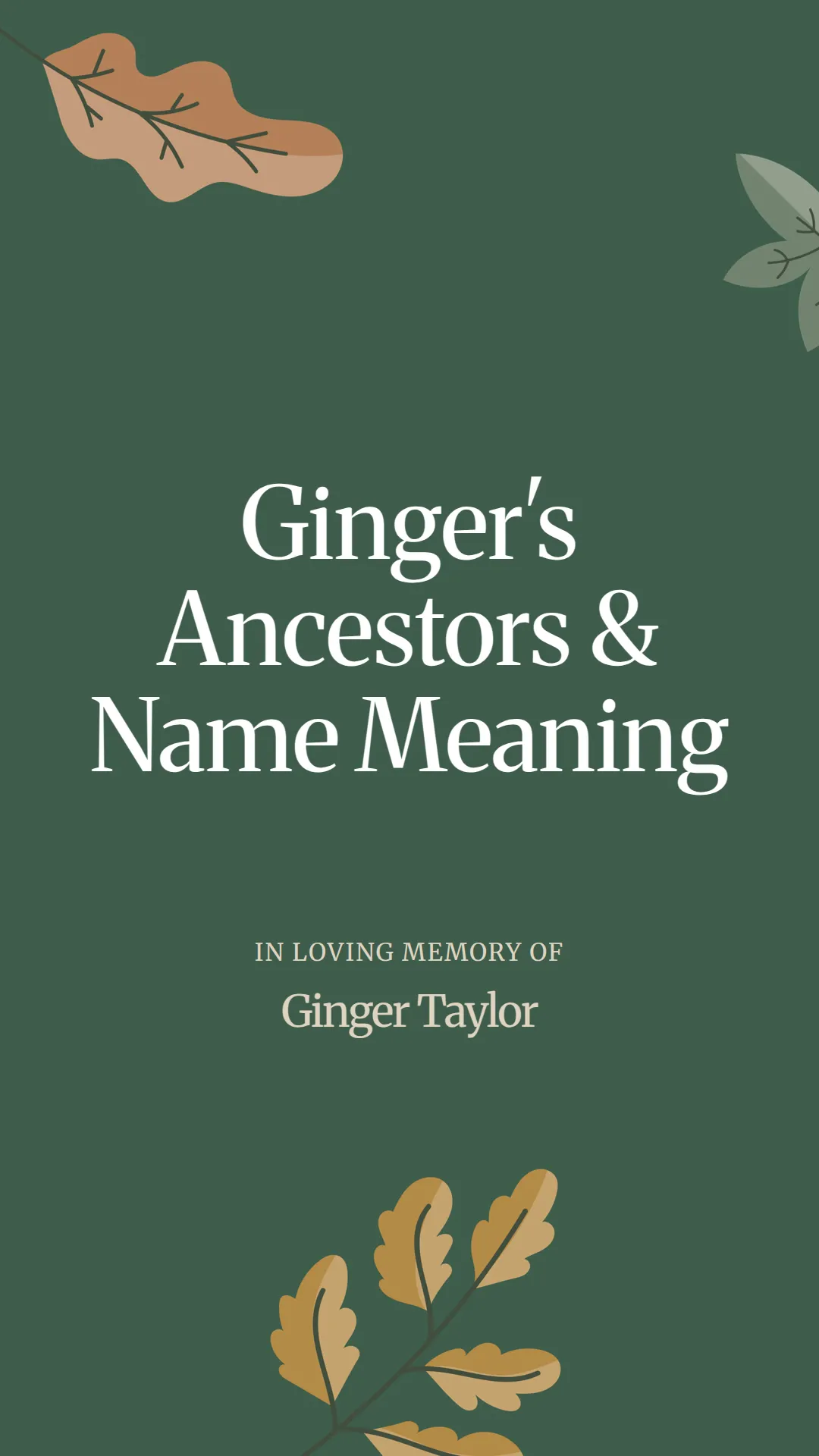 Ginger's Ancestors and Name Meaning
