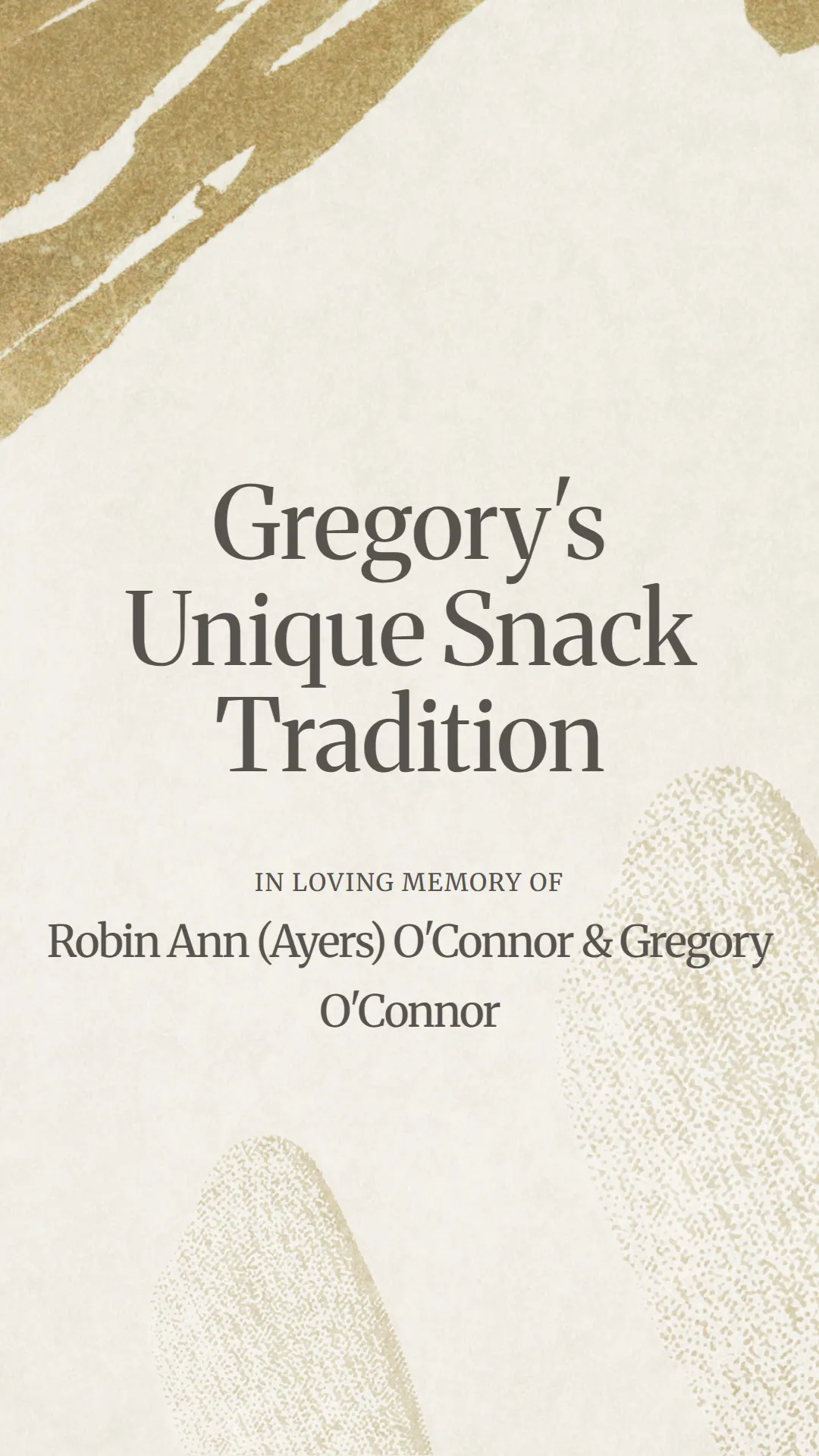 Gregory's Unique Snack Tradition