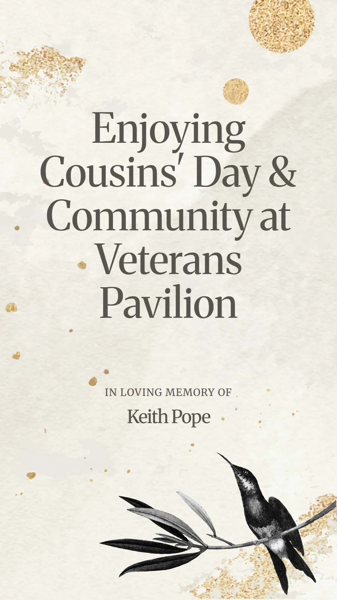 Enjoying Cousins' Day and Community at Veterans Pavilion