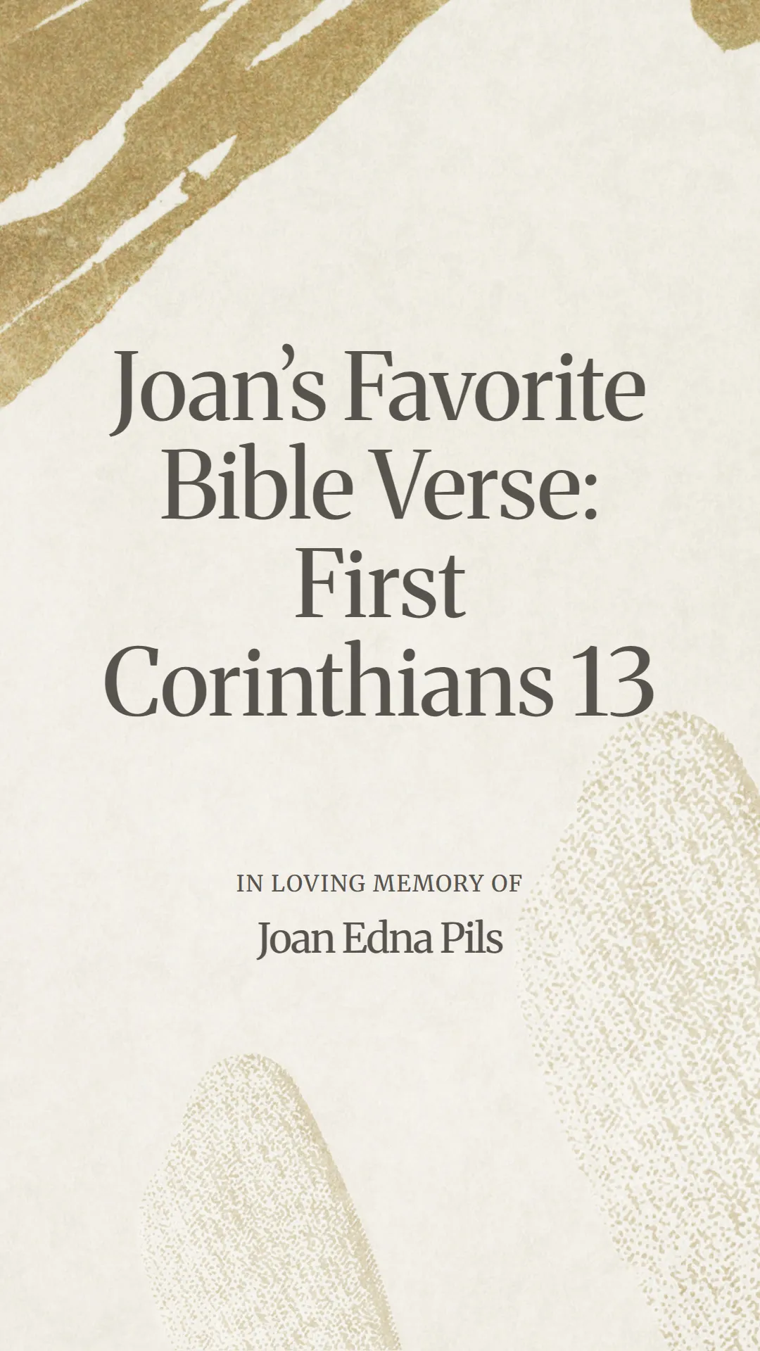Joan’s Favorite Bible Verse: First Corinthians 13