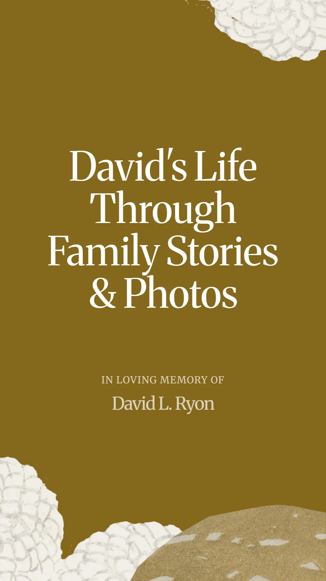 David's Life Through Family Stories and Photos