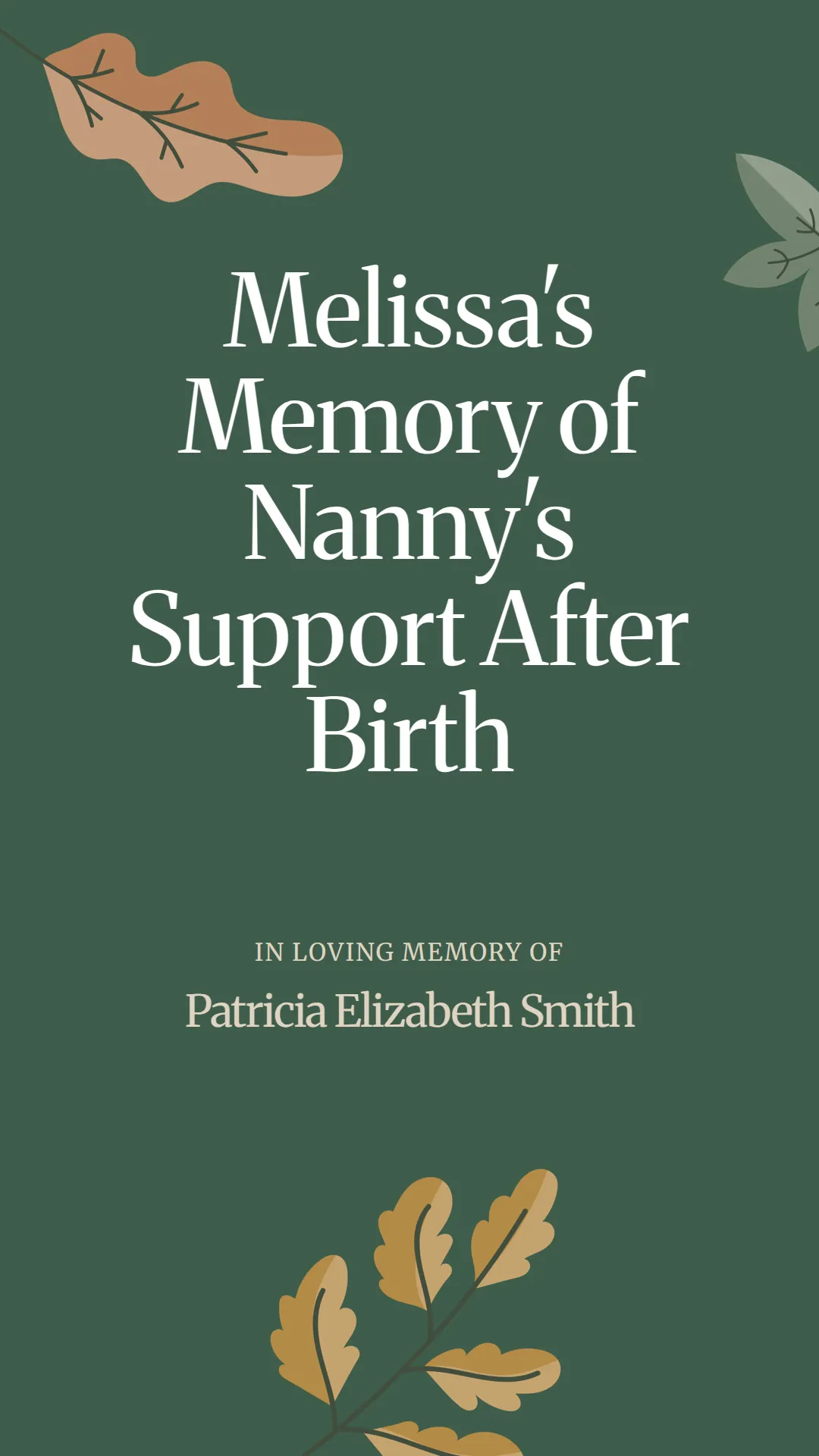 Melissa's Memory of Nanny's Support After Birth