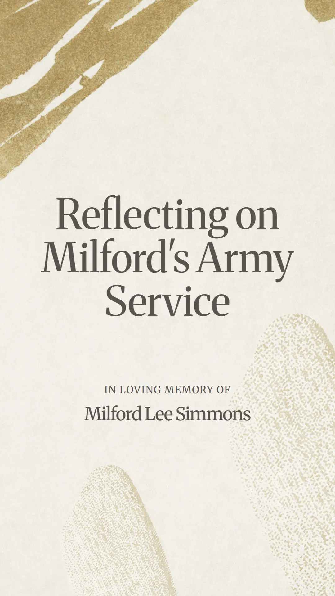 Reflecting on Milford's Army Service