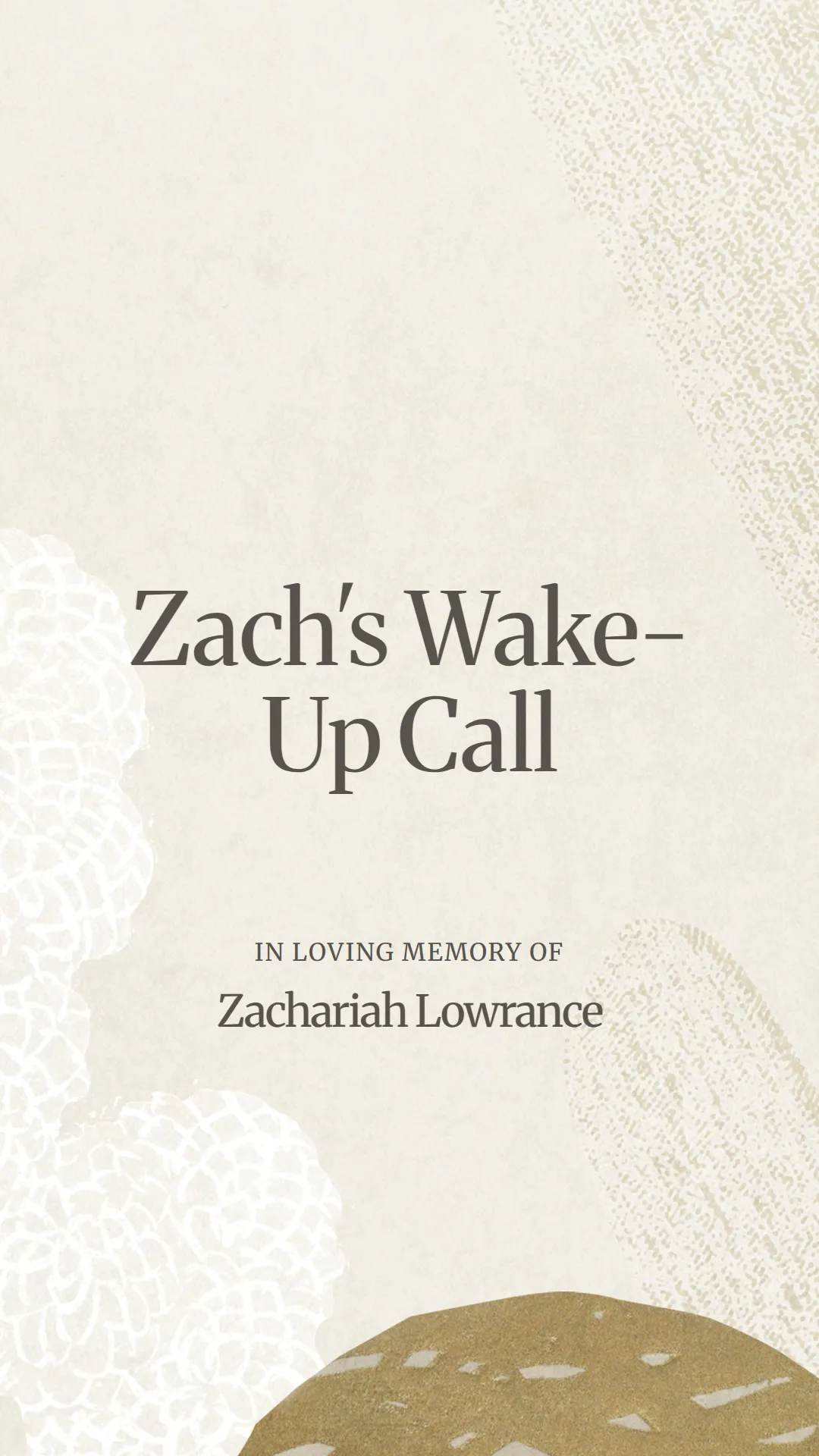 Zach's Wake-Up Call