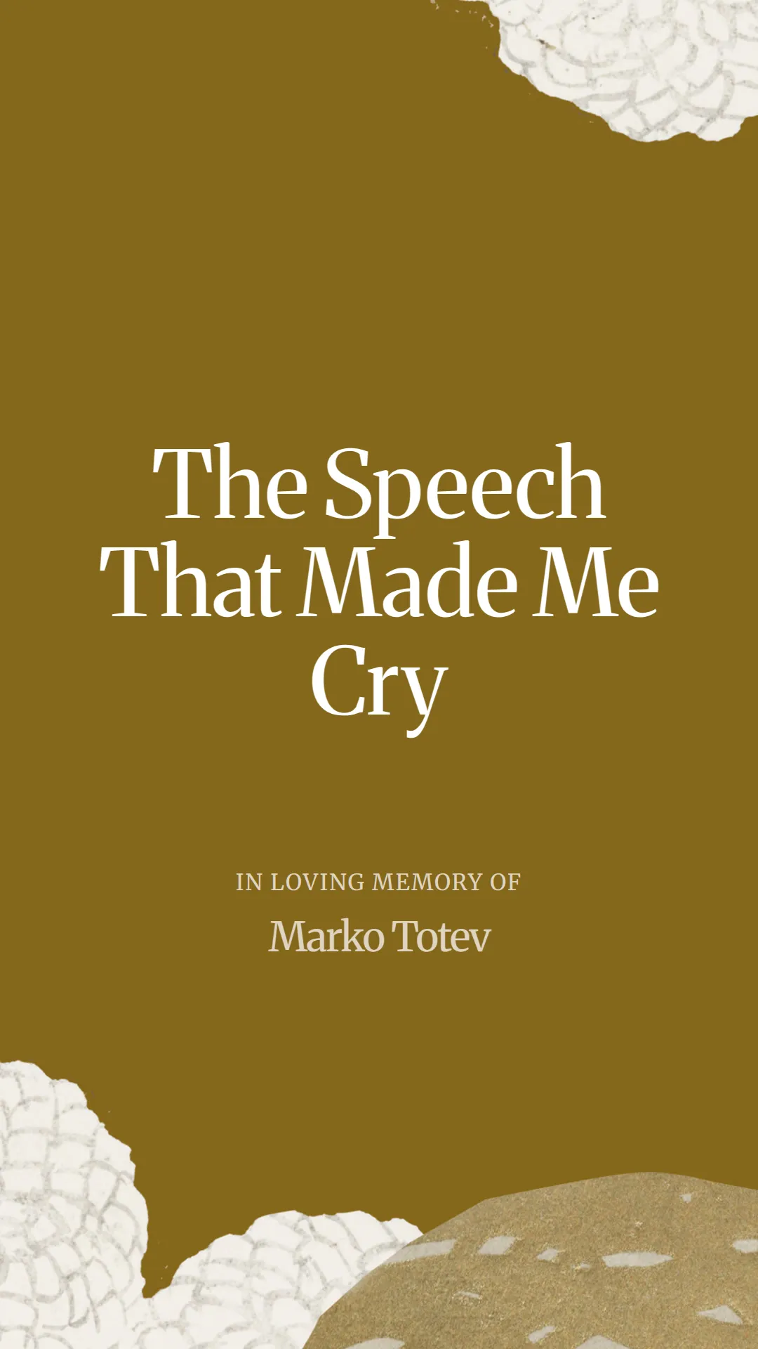 The Speech That Made Me Cry