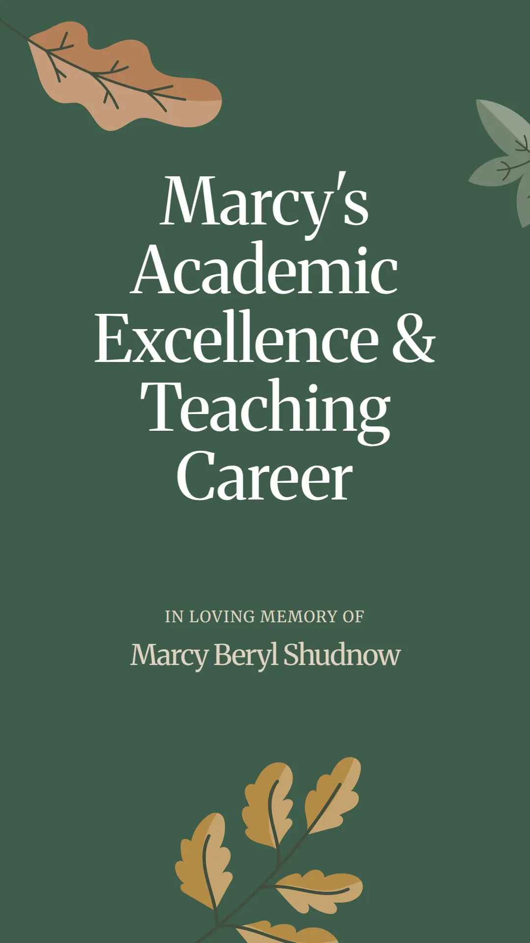 Marcy's Academic Excellence and Teaching Career