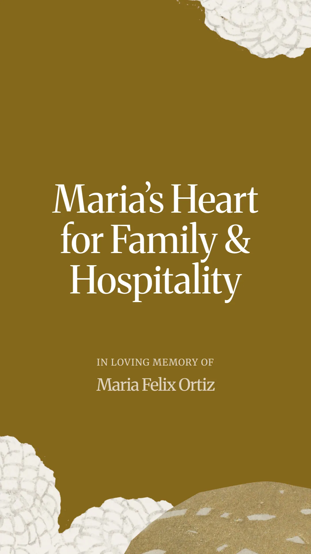 Maria’s Heart for Family and Hospitality