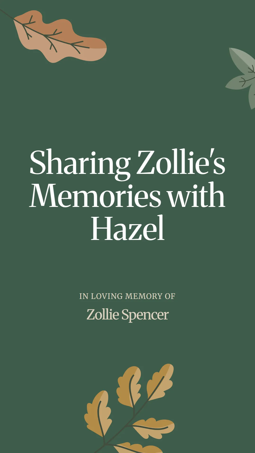 Sharing Zollie's Memories with Hazel