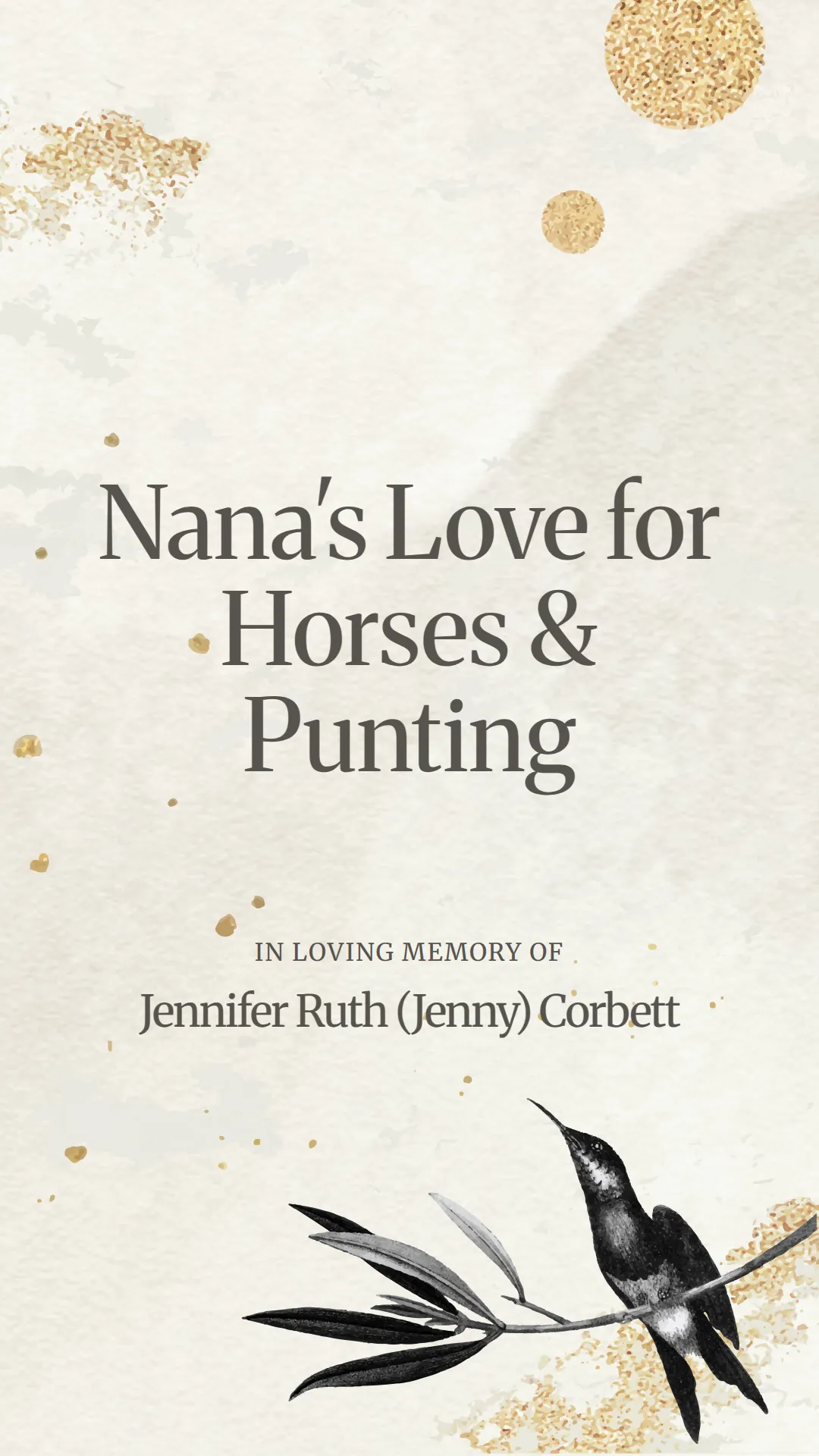 Nana's Love for Horses and Punting