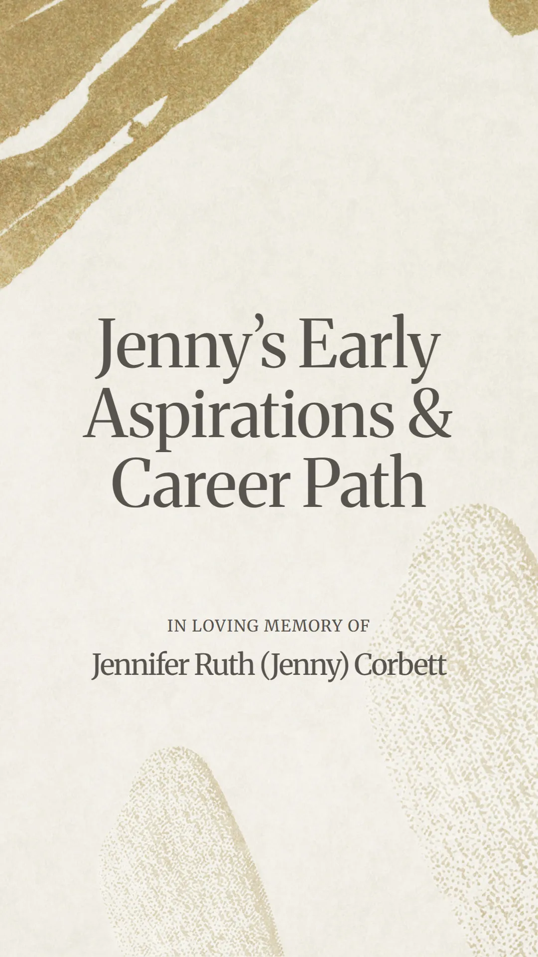 Jenny’s Early Aspirations and Career Path