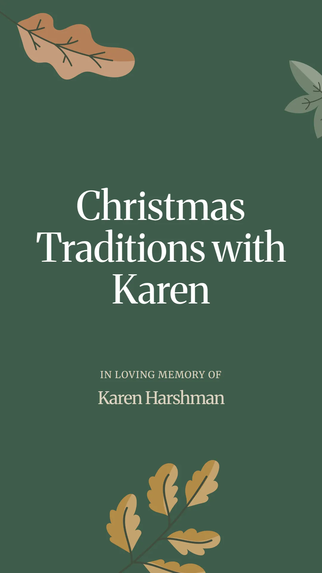 Christmas Traditions with Karen