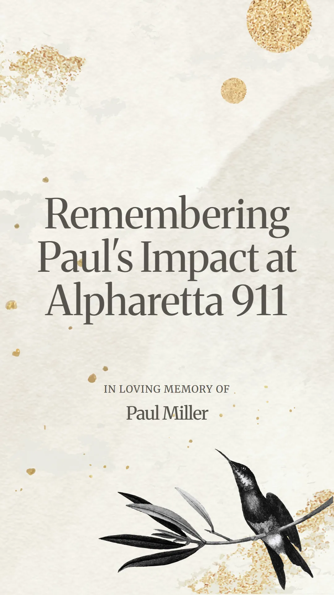 Remembering Paul's Impact at Alpharetta 911