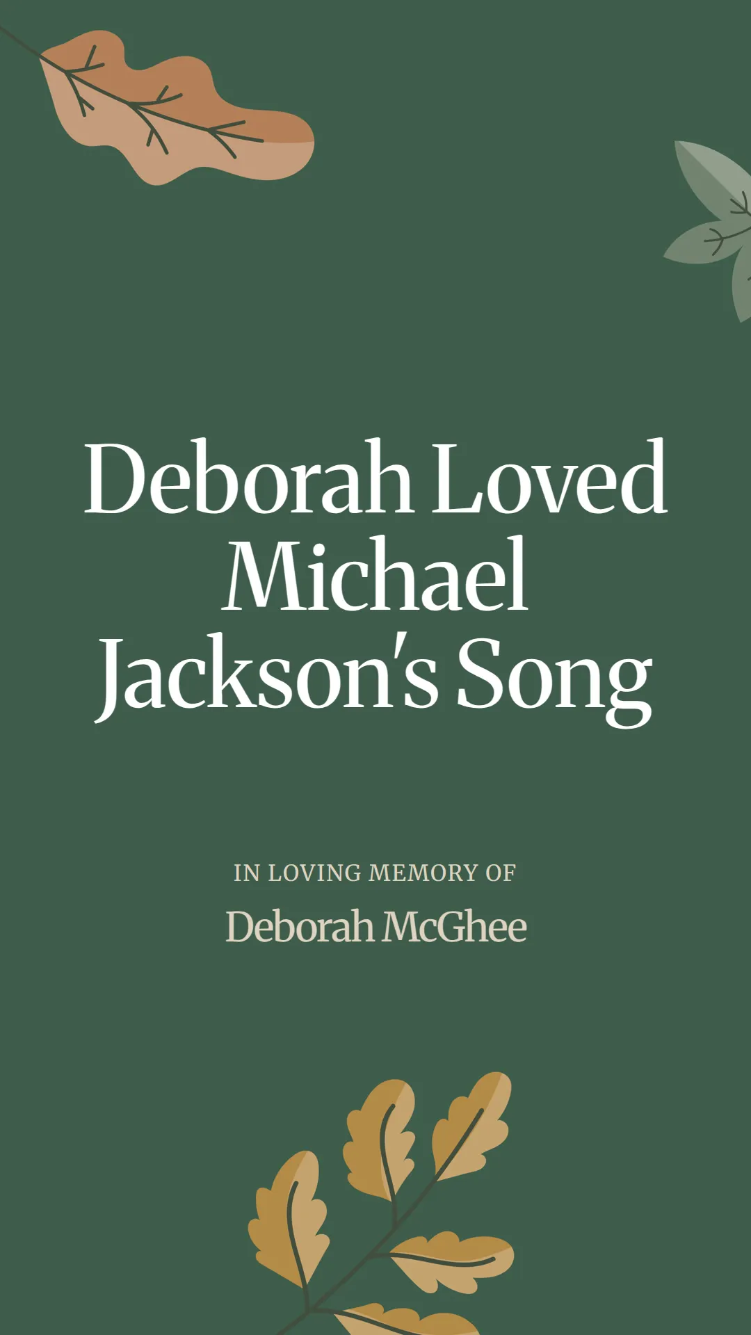 Deborah Loved Michael Jackson's Song