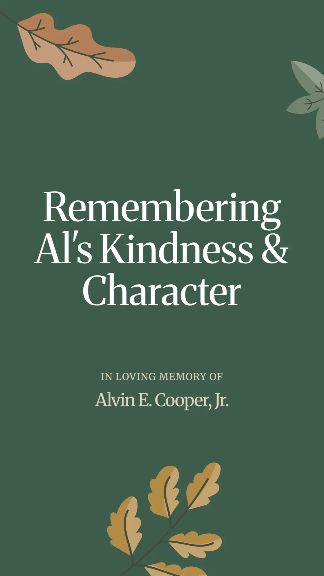 Remembering Al's Kindness and Character