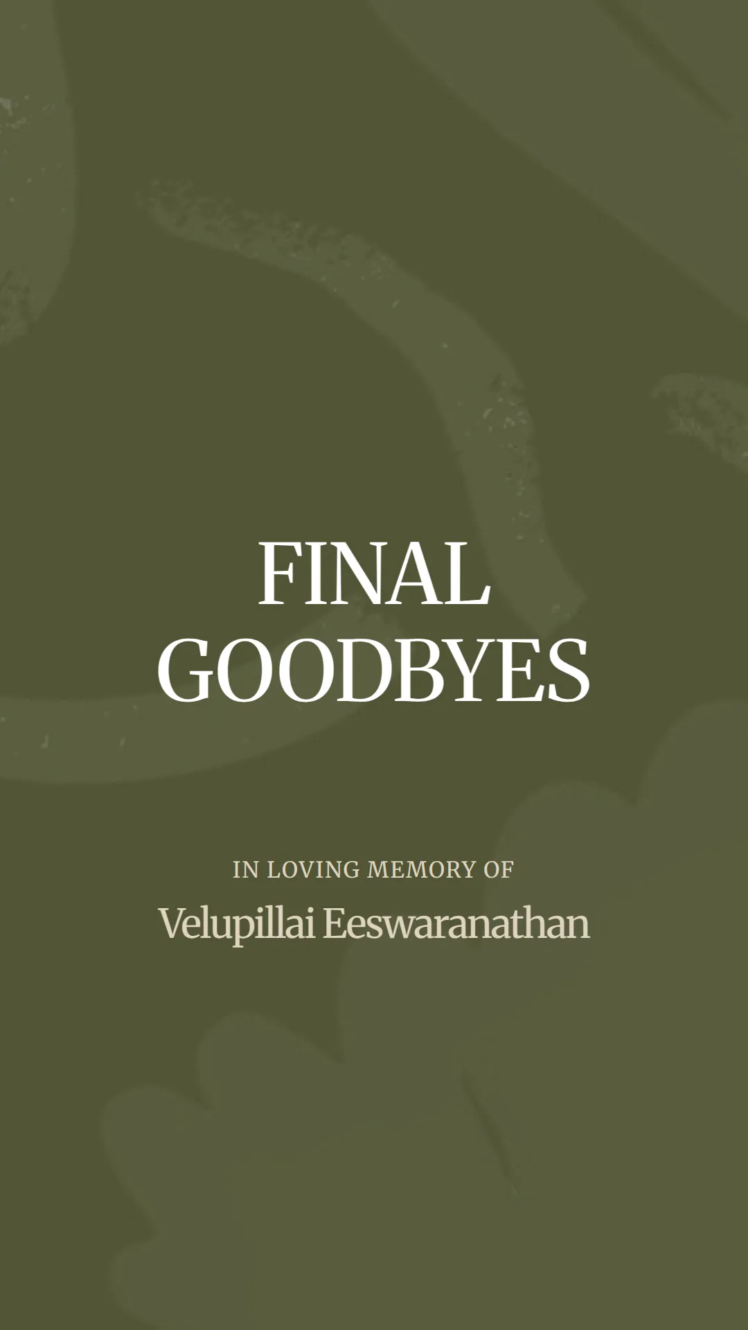 A Heartfelt Farewell to Velupillai Eeswaranathan