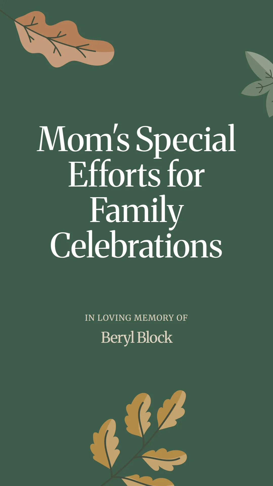 Mom's Special Efforts for Family Celebrations