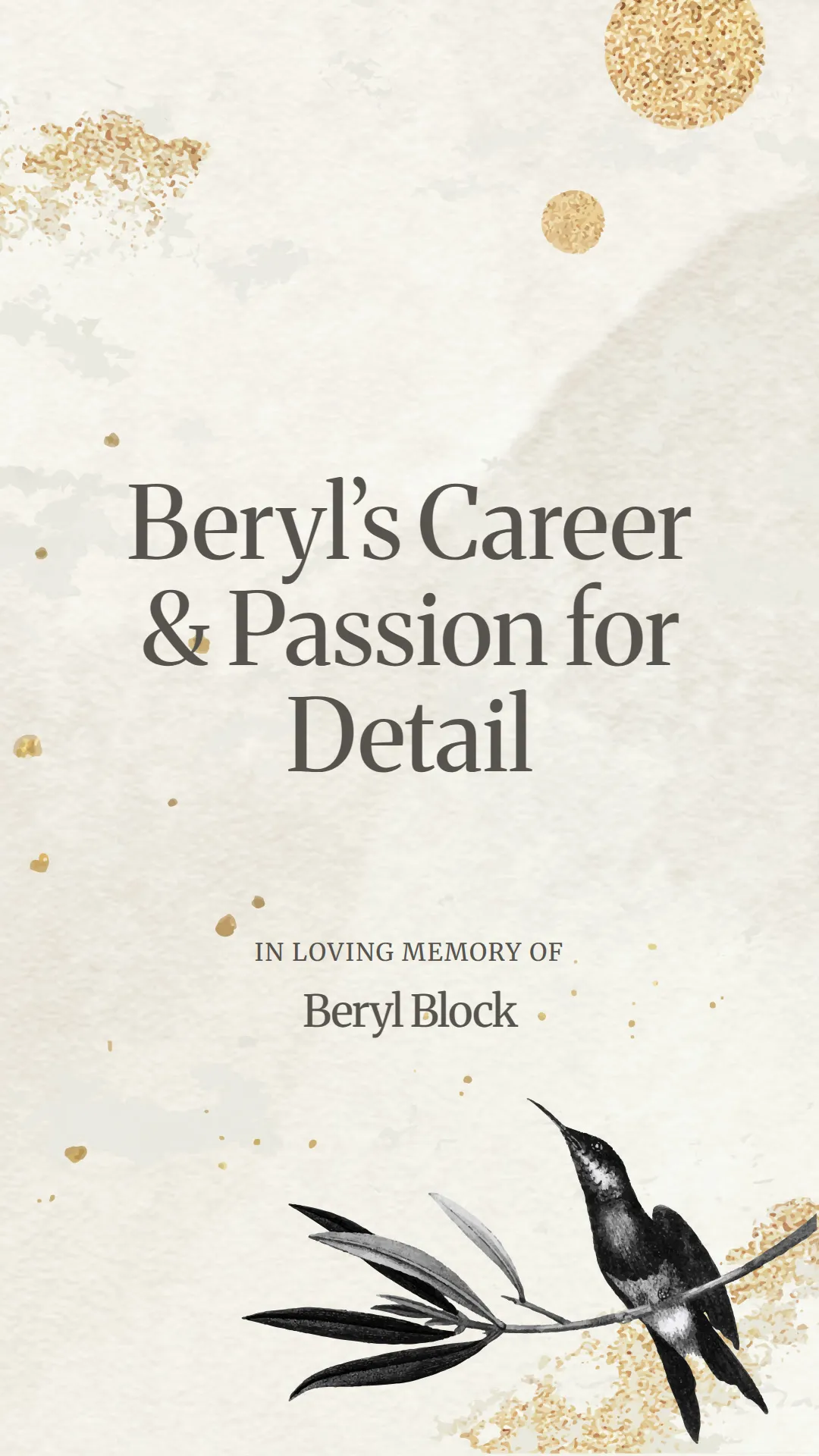 Beryl’s Career and Passion for Detail
