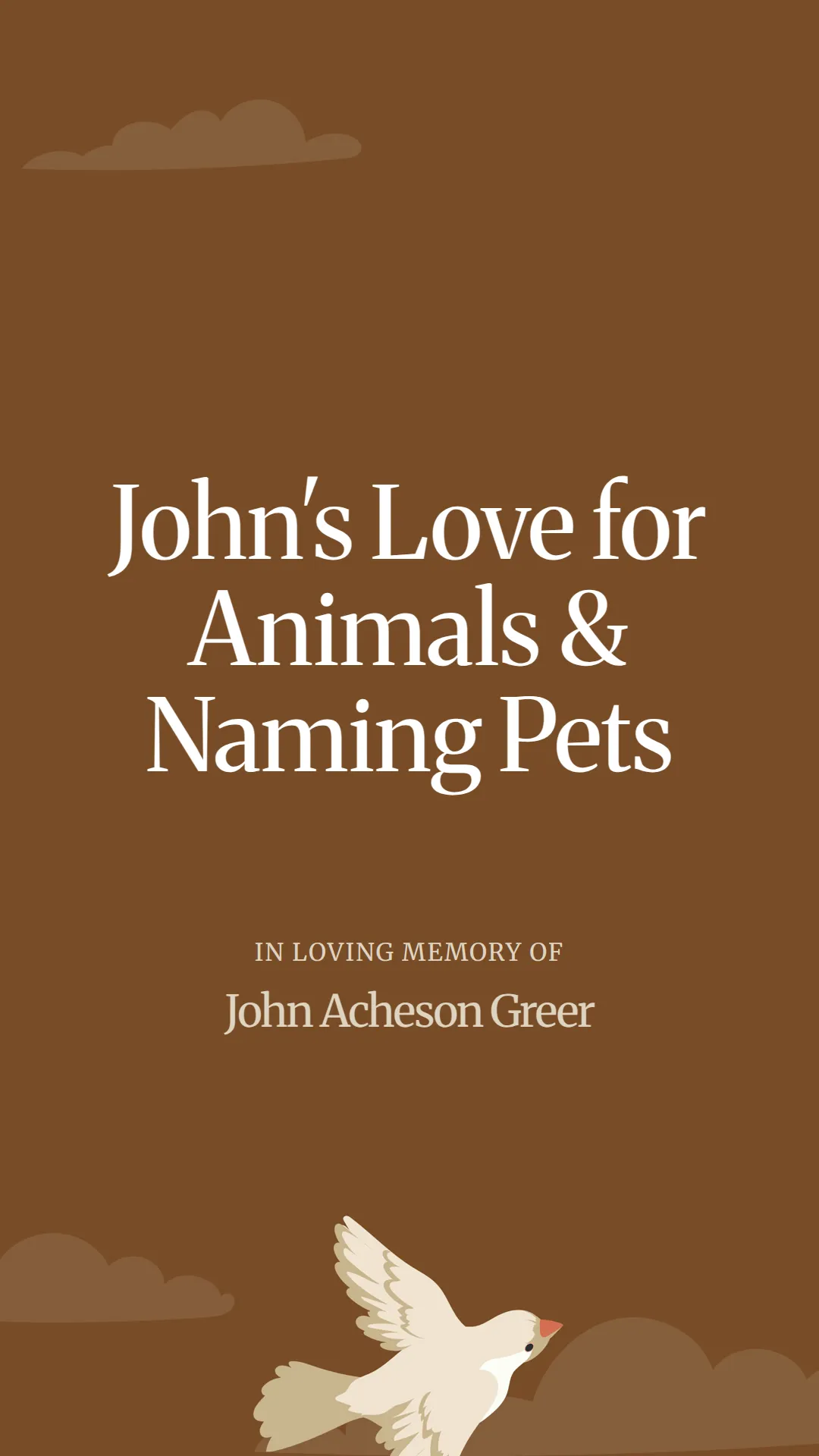 John's Love for Animals and Naming Pets