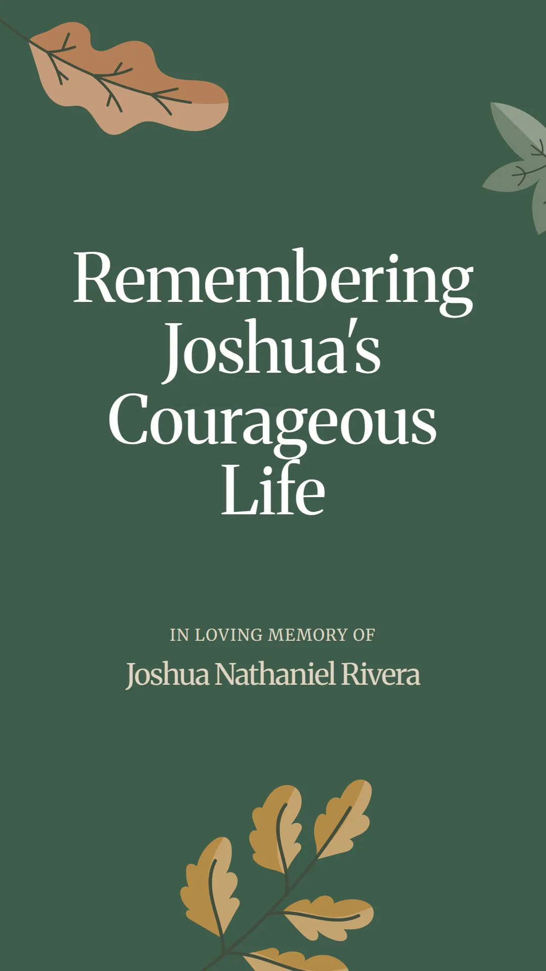Remembering Joshua's Courageous Life