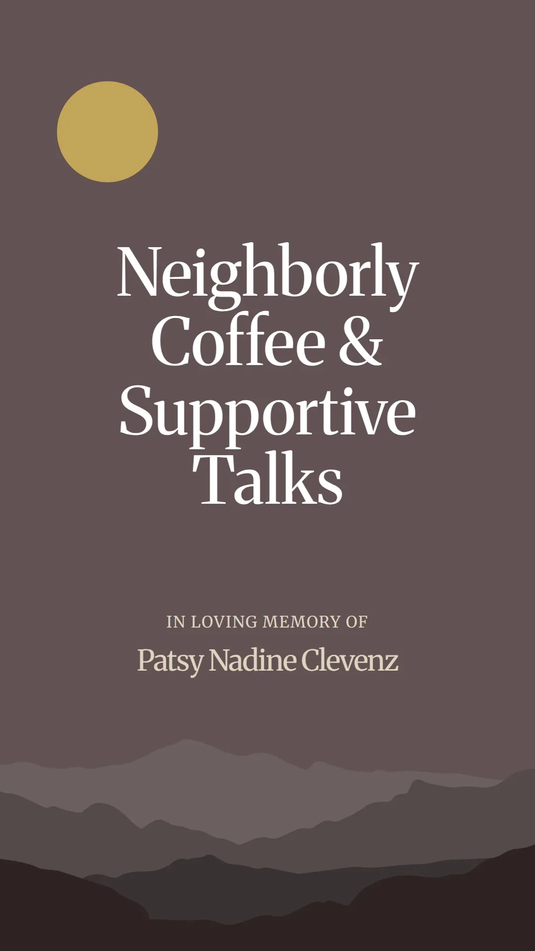 Neighborly Coffee and Supportive Talks