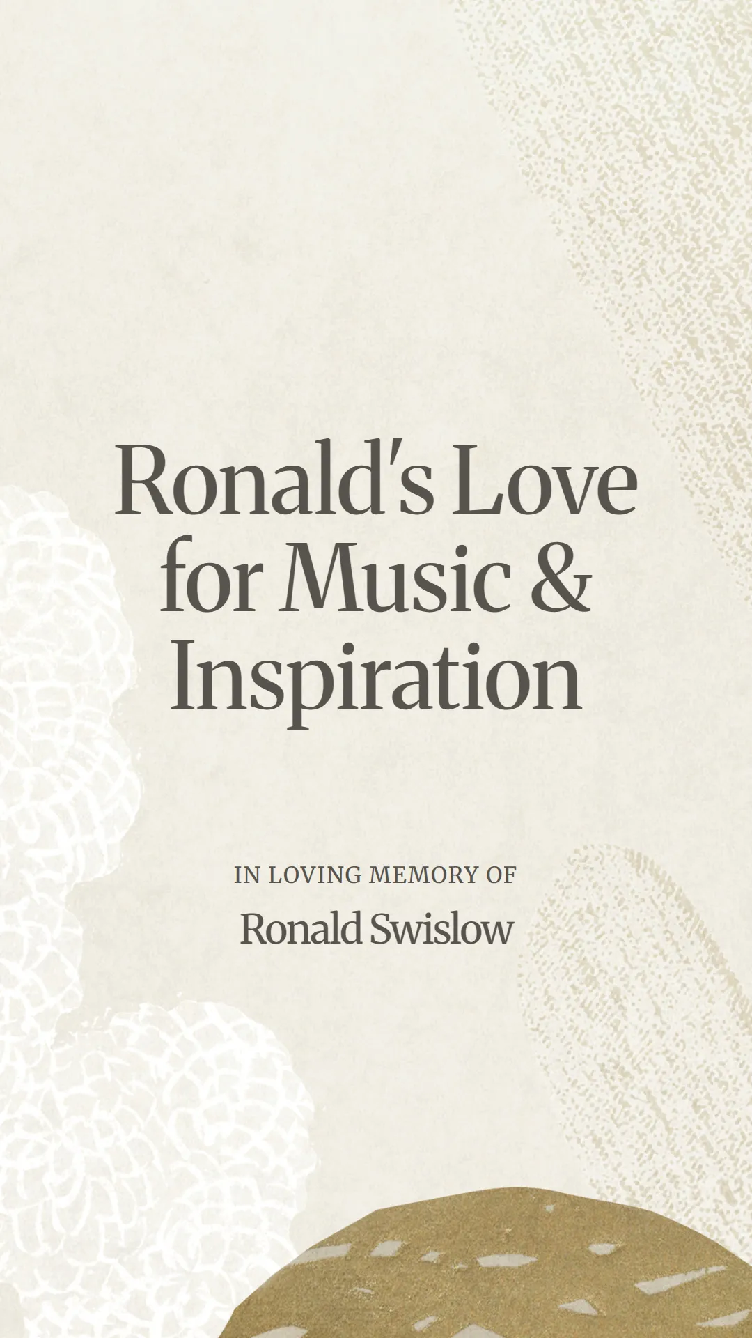 Ronald's Love for Music and Inspiration