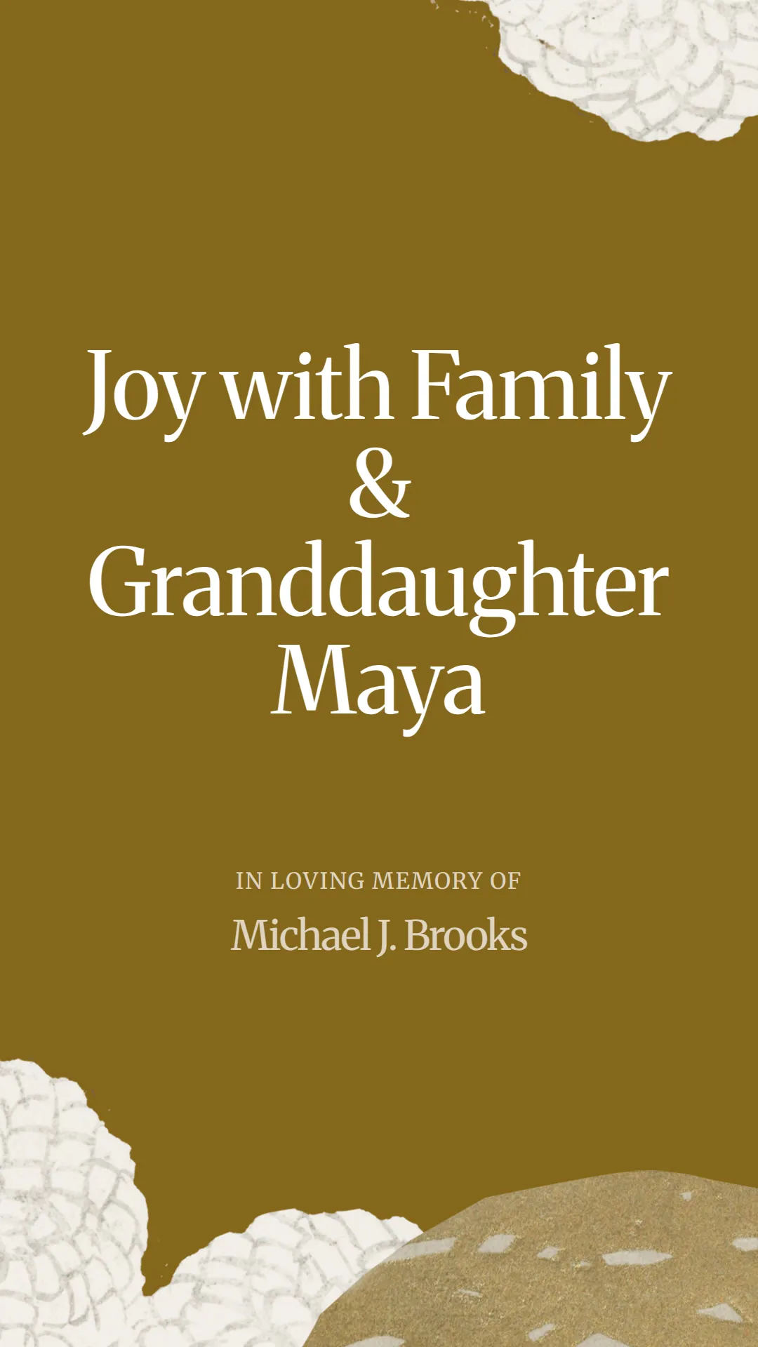 Joy with Family and Granddaughter Maya