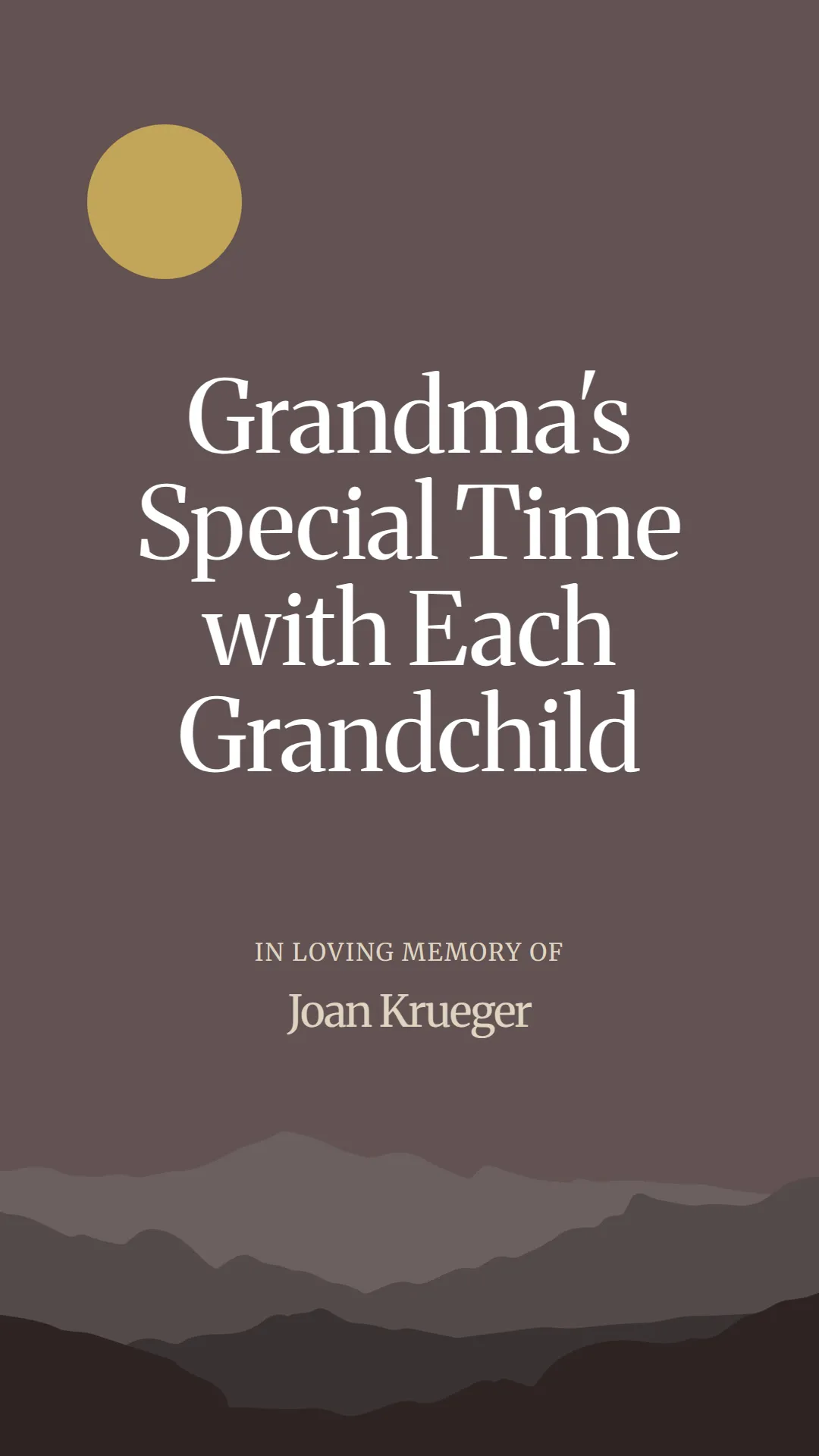 Grandma's Special Time with Each Grandchild