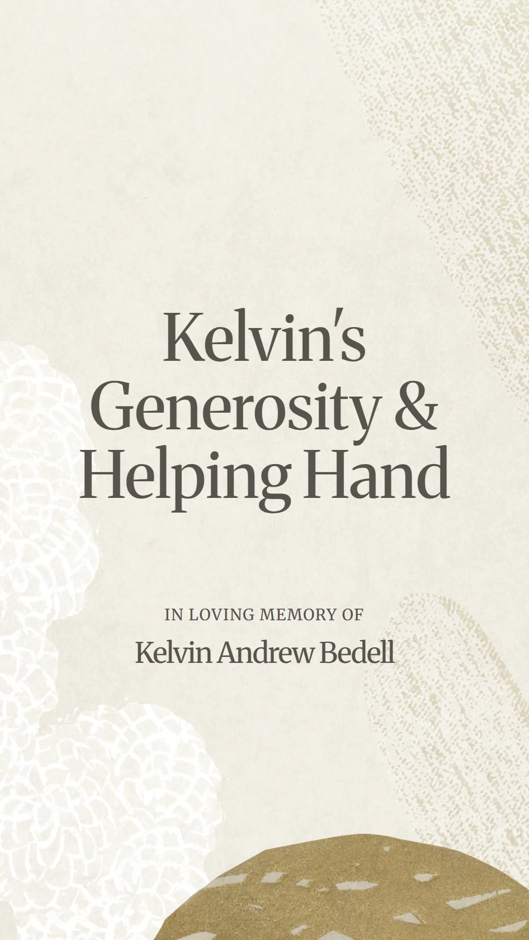 Kelvin's Generosity and Helping Hand