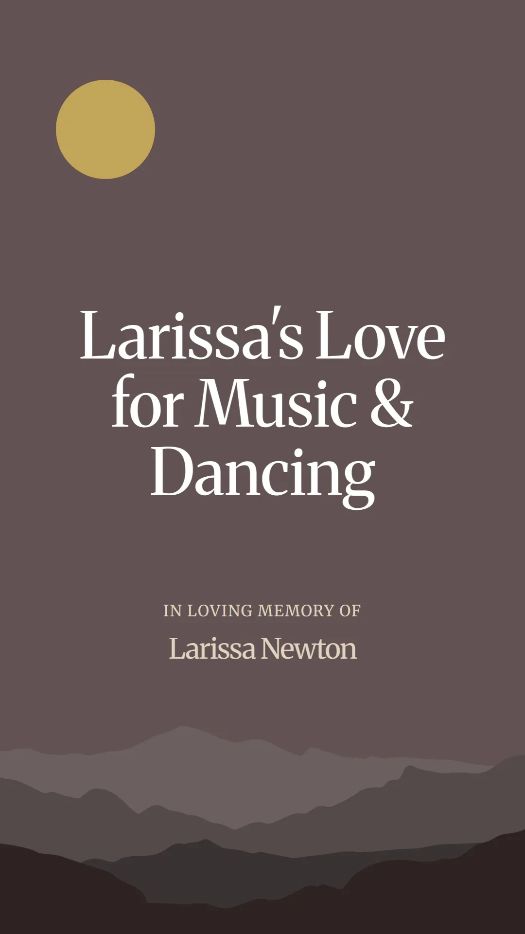 Larissa's Love for Music and Dancing