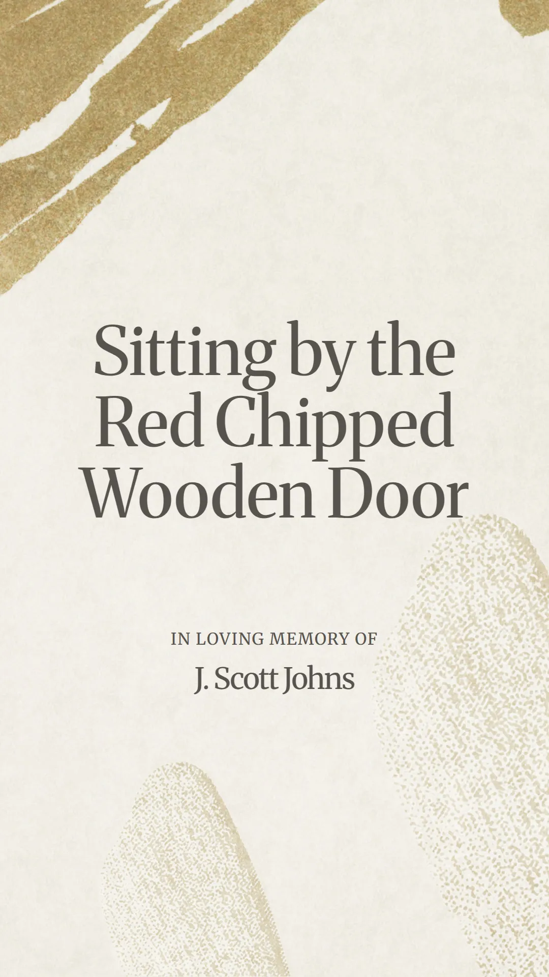 Sitting by the Red Chipped Wooden Door