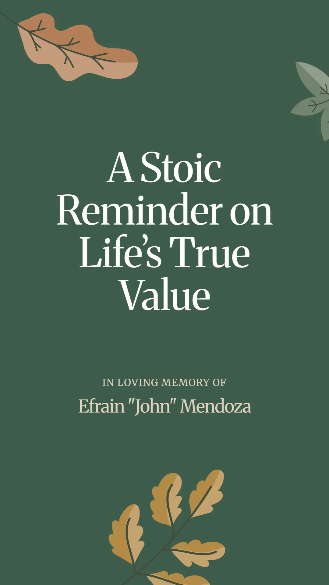 A Stoic Reminder on Life’s True Value