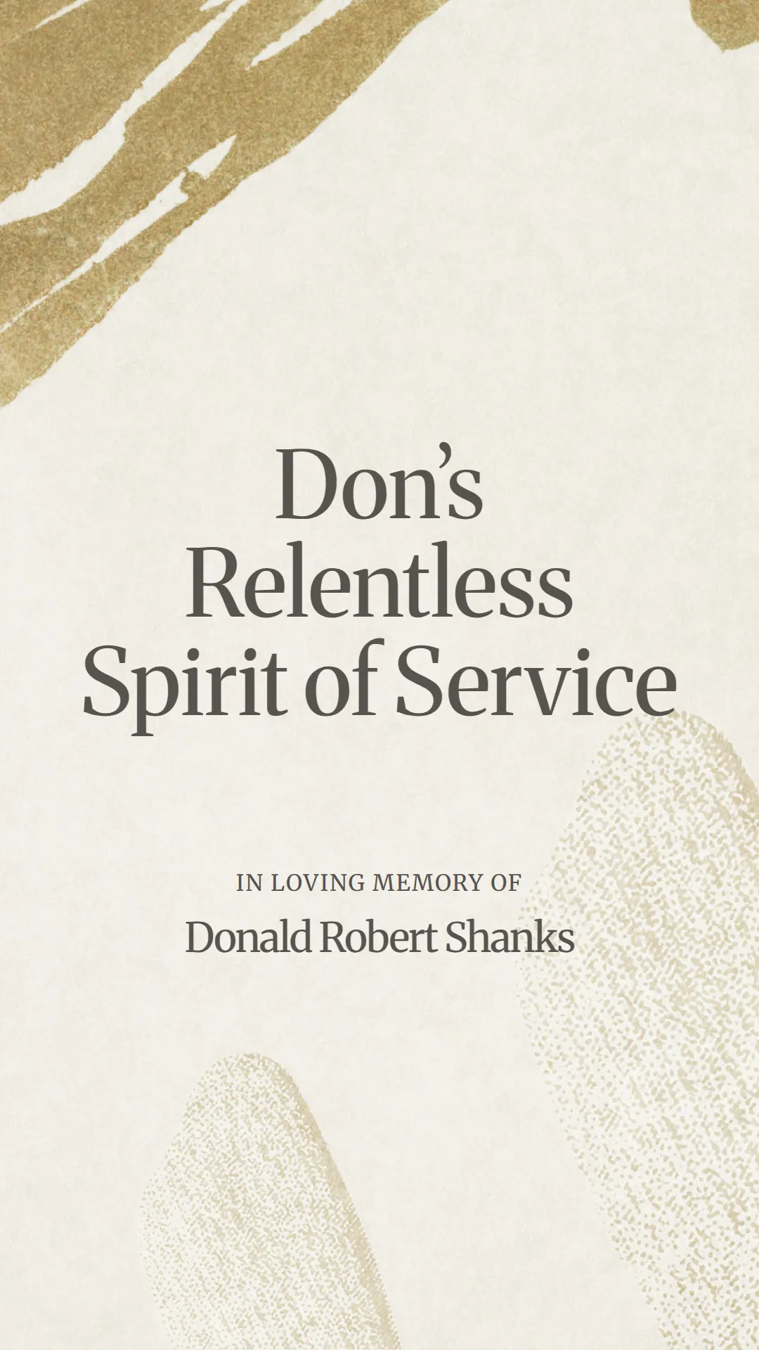 Don’s Relentless Spirit of Service