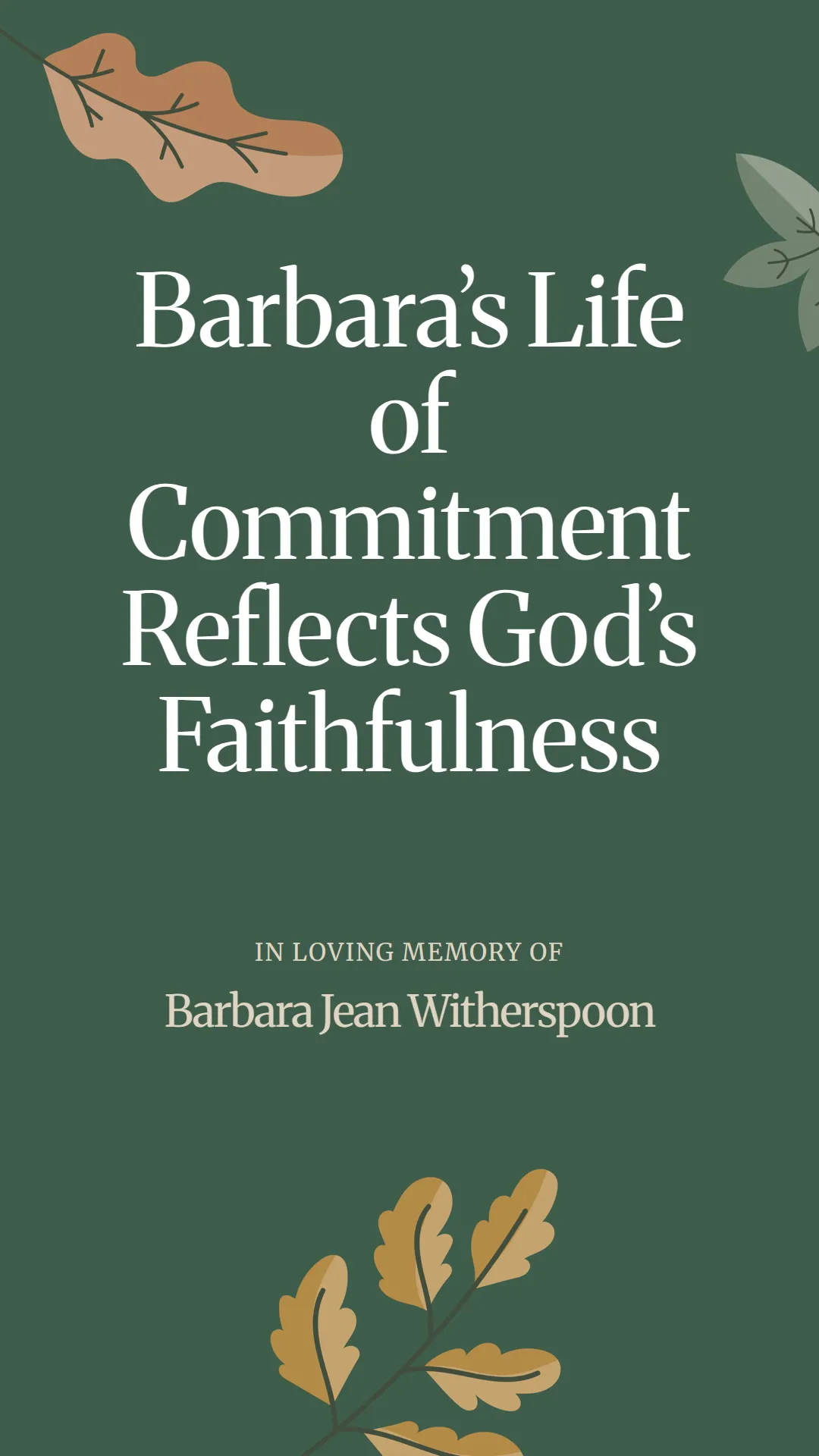 Barbara’s Life of Commitment Reflects God’s Faithfulness