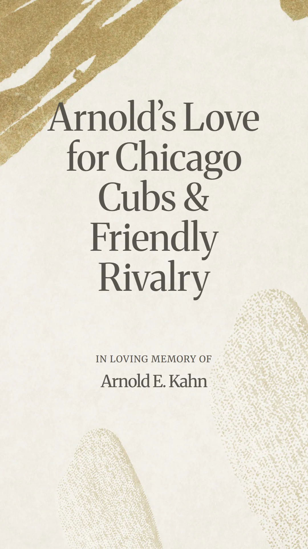 Arnold’s Love for Chicago Cubs and Friendly Rivalry