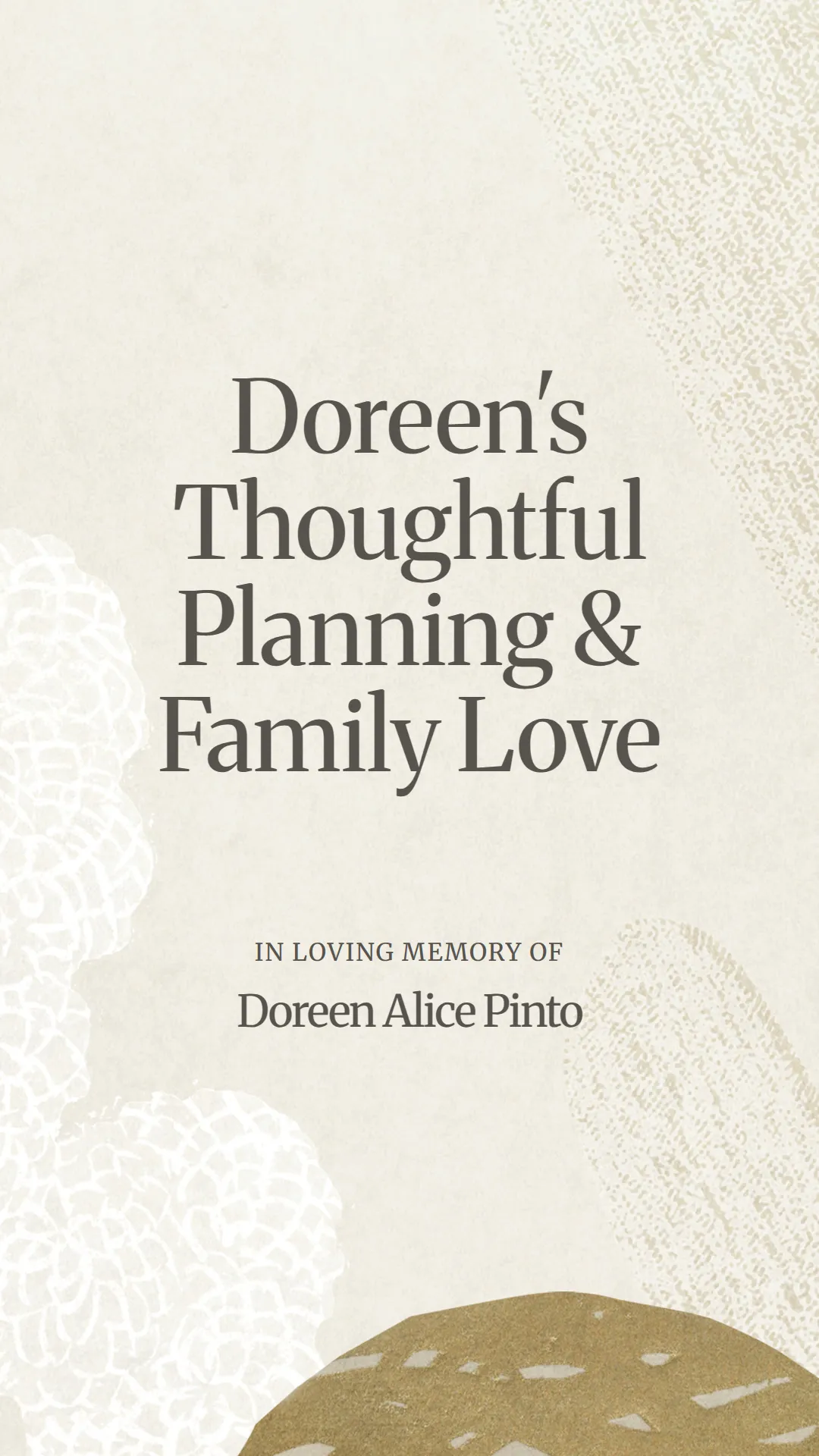 Doreen's Thoughtful Planning and Family Love