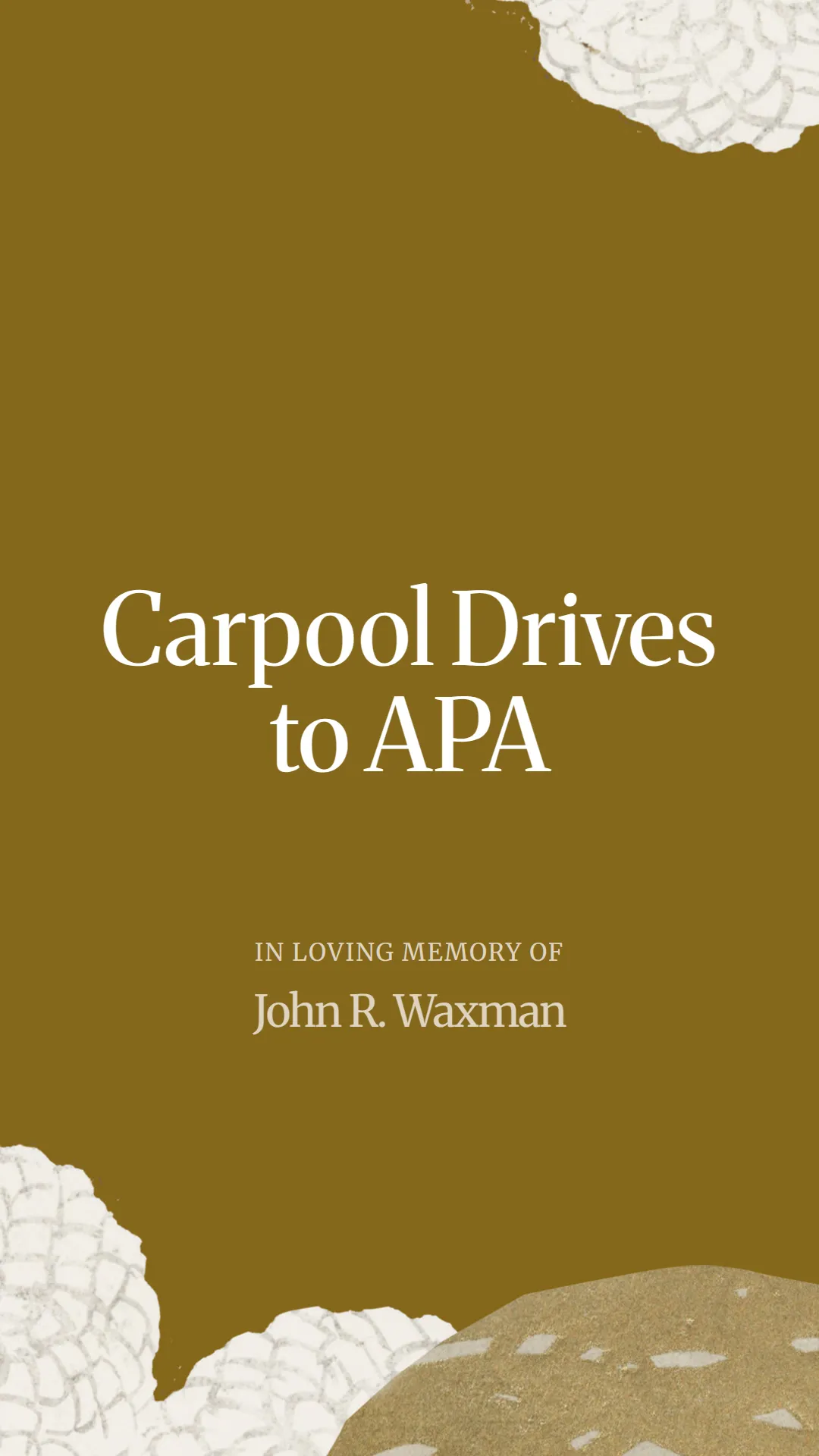 Carpool Drives to APA