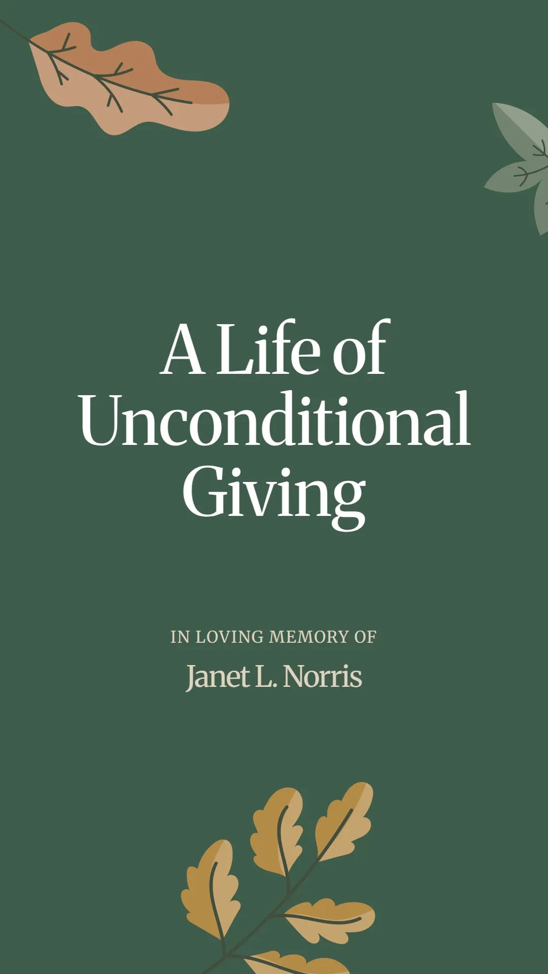 A Life of Unconditional Giving