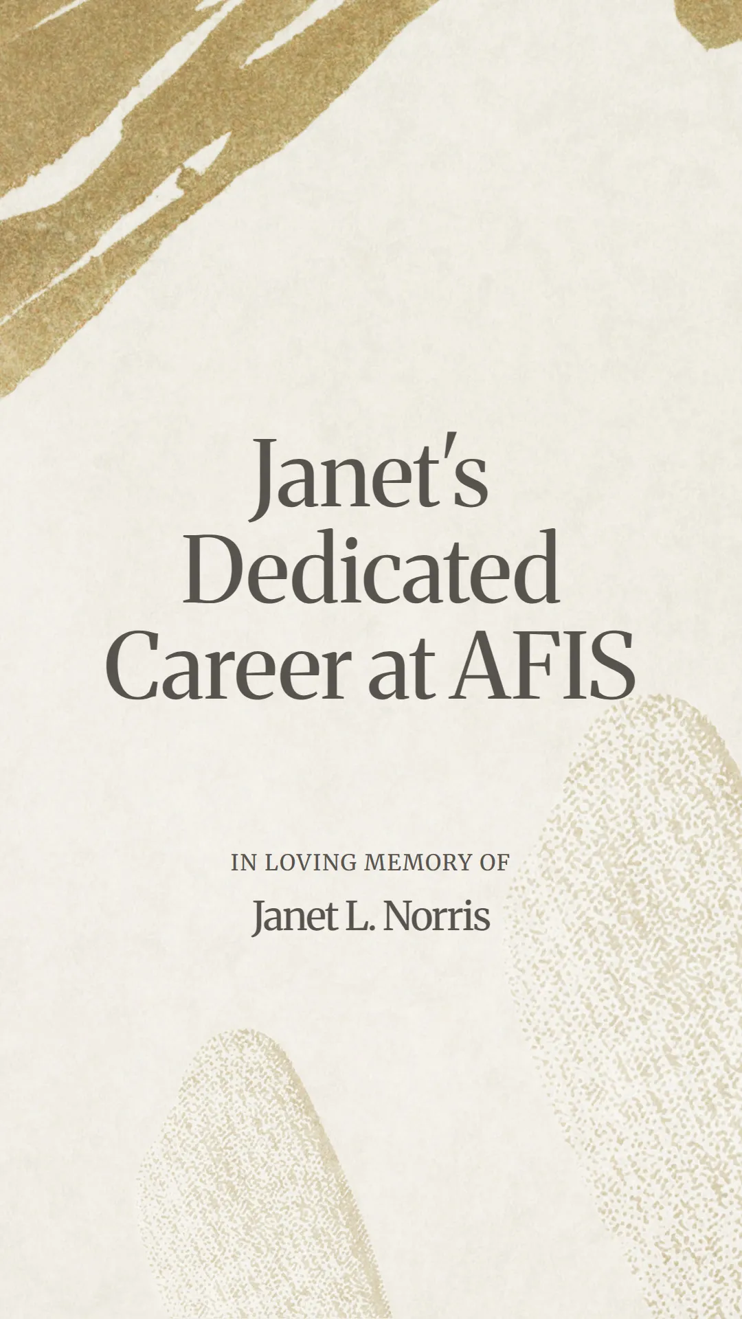 Janet's Dedicated Career at AFIS