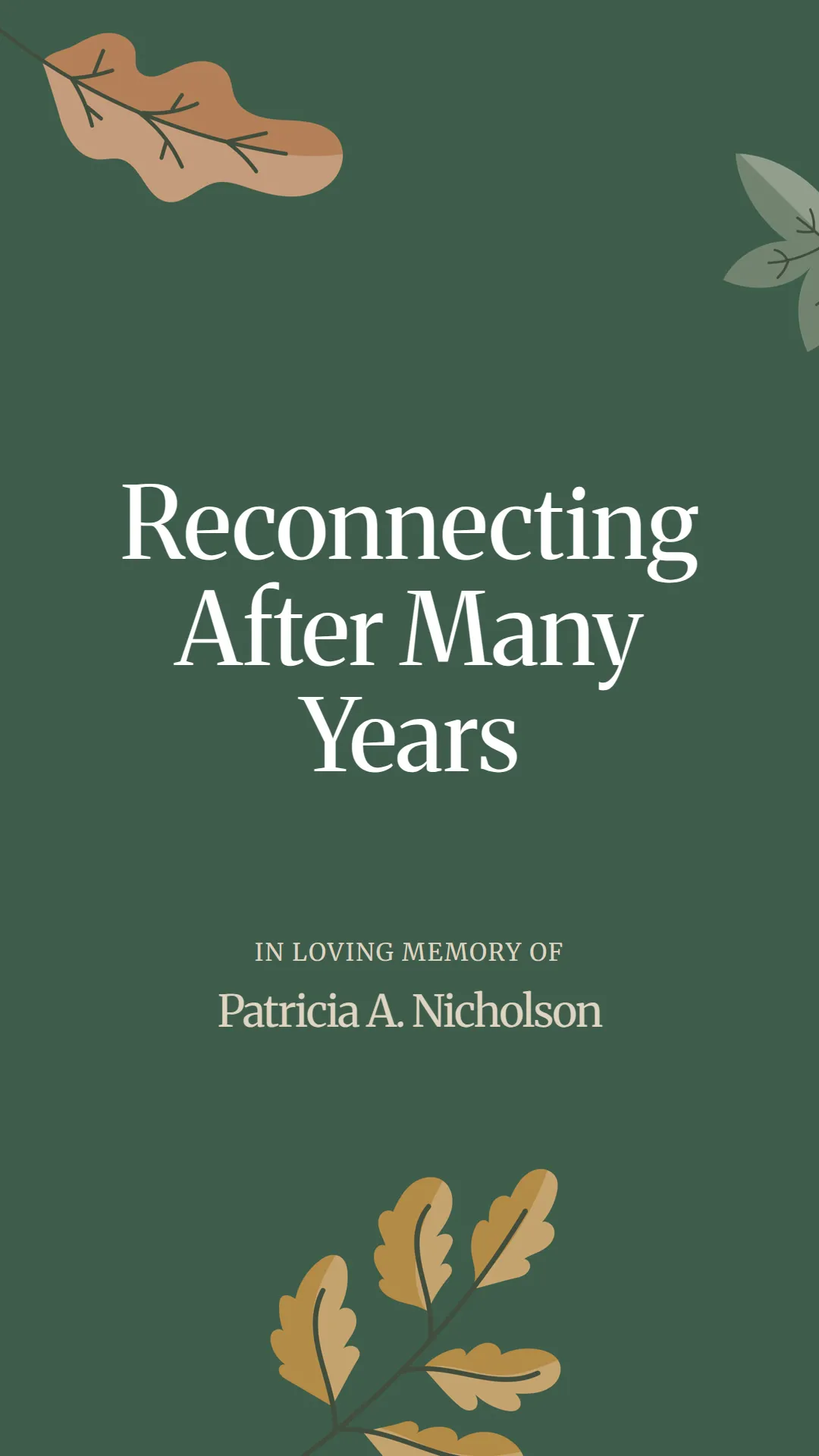 Reconnecting After Many Years