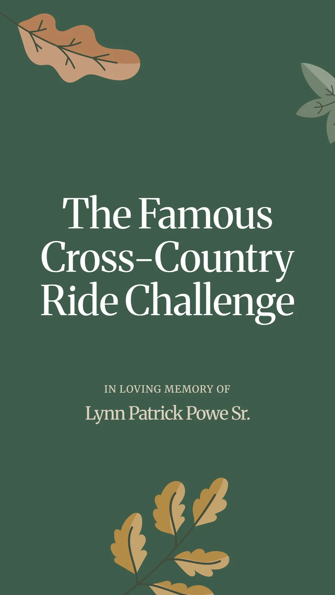 The Famous Cross-Country Ride Challenge