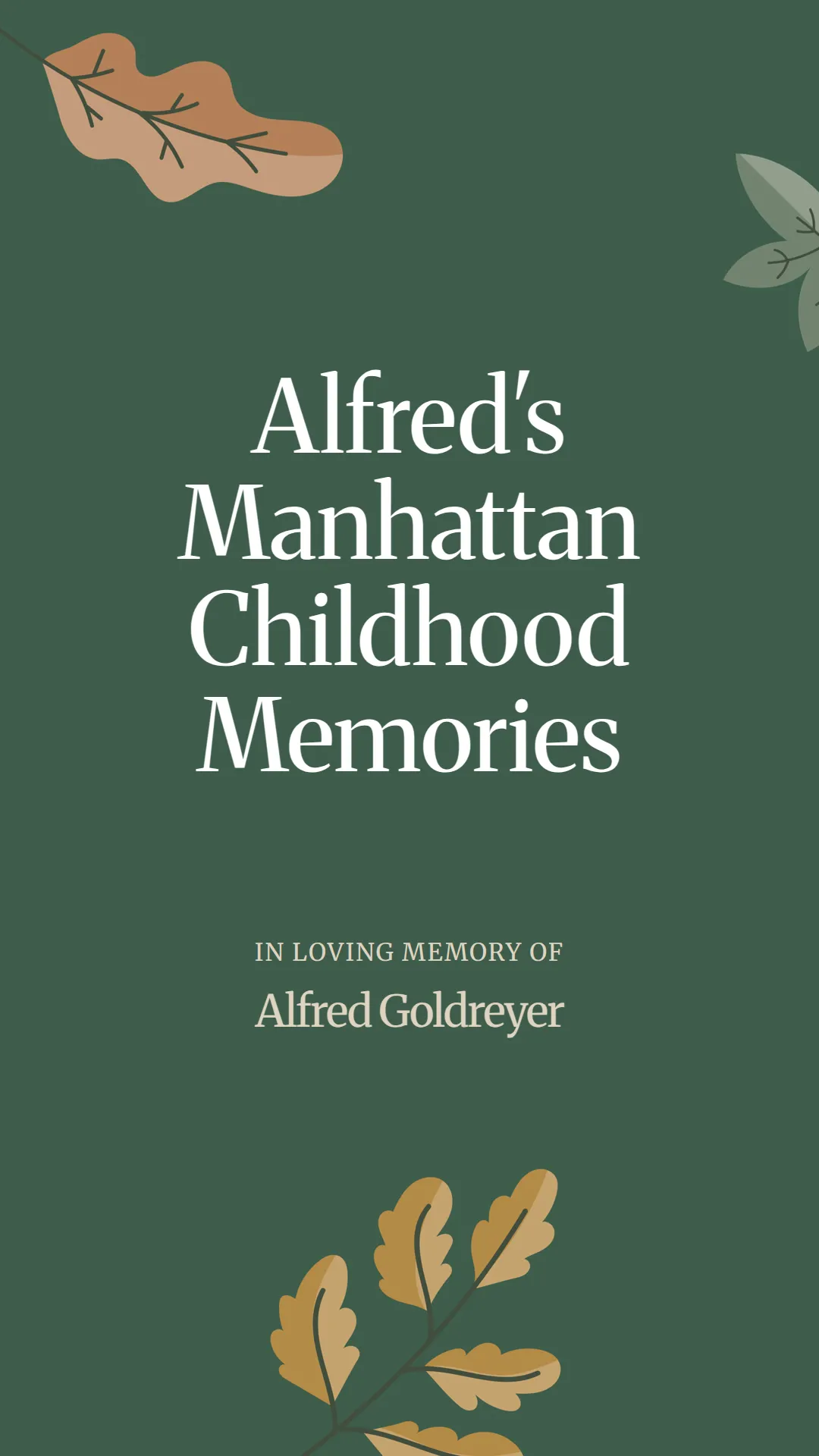 Alfred's Manhattan Childhood Memories