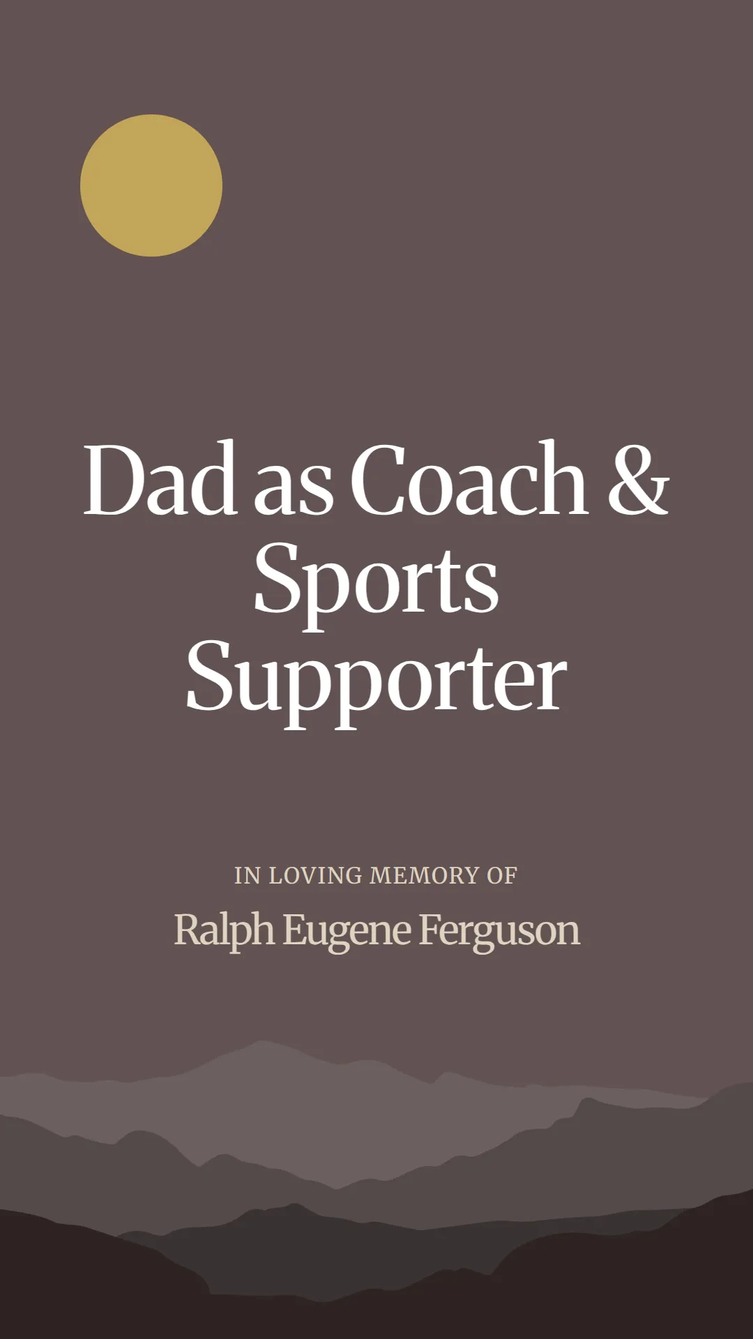 Dad as Coach and Sports Supporter