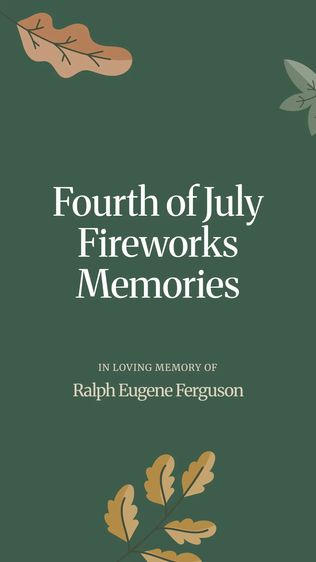 Fourth of July Fireworks Memories