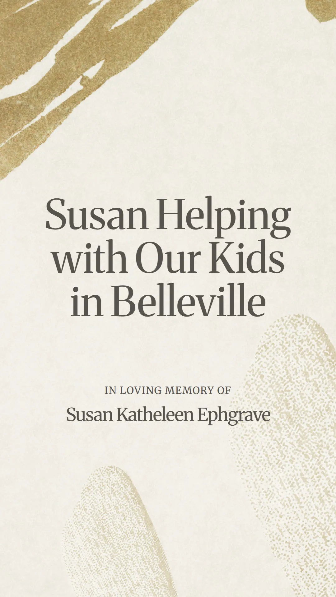 Susan Helping with Our Kids in Belleville