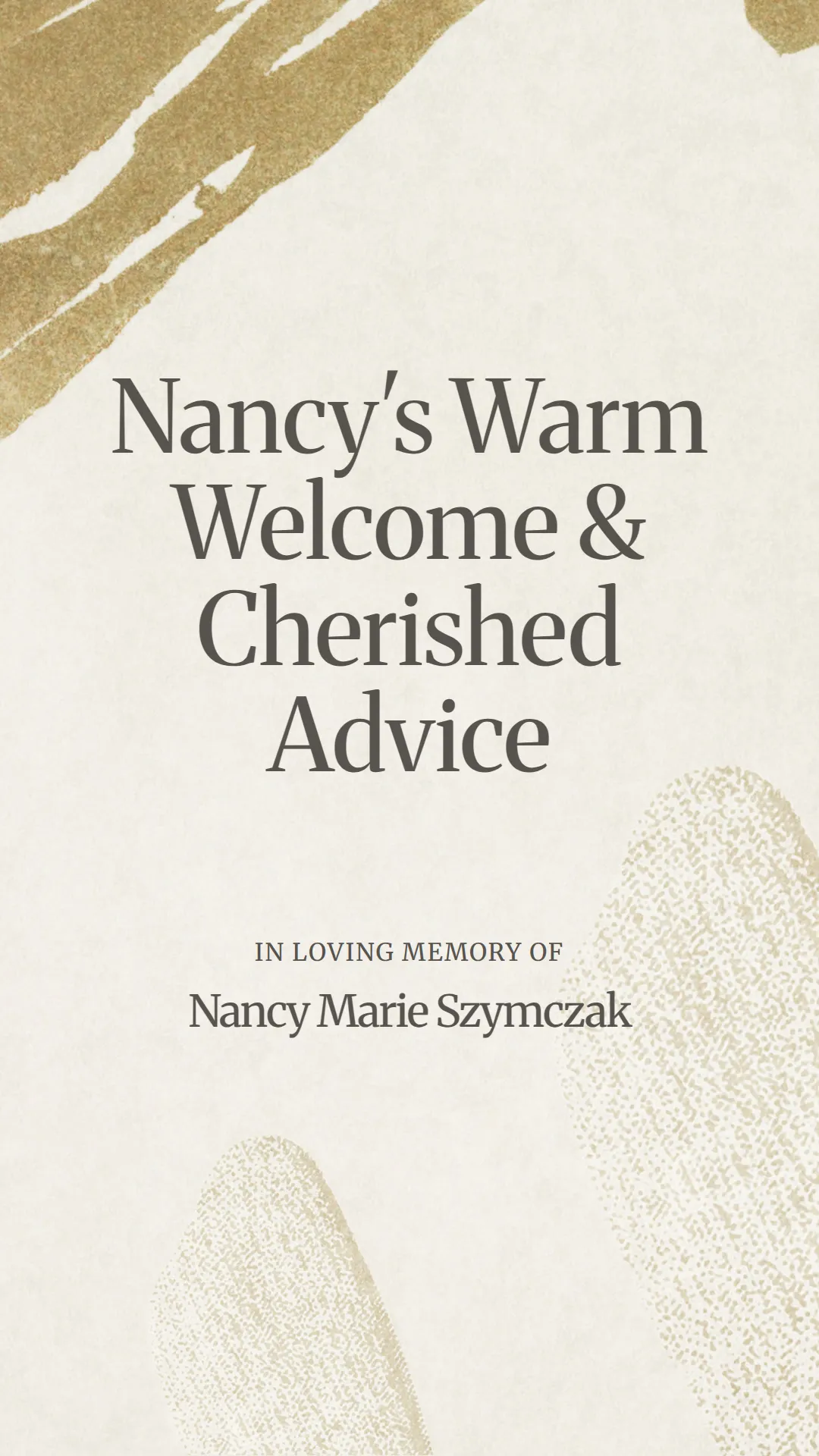 Nancy's Warm Welcome and Cherished Advice